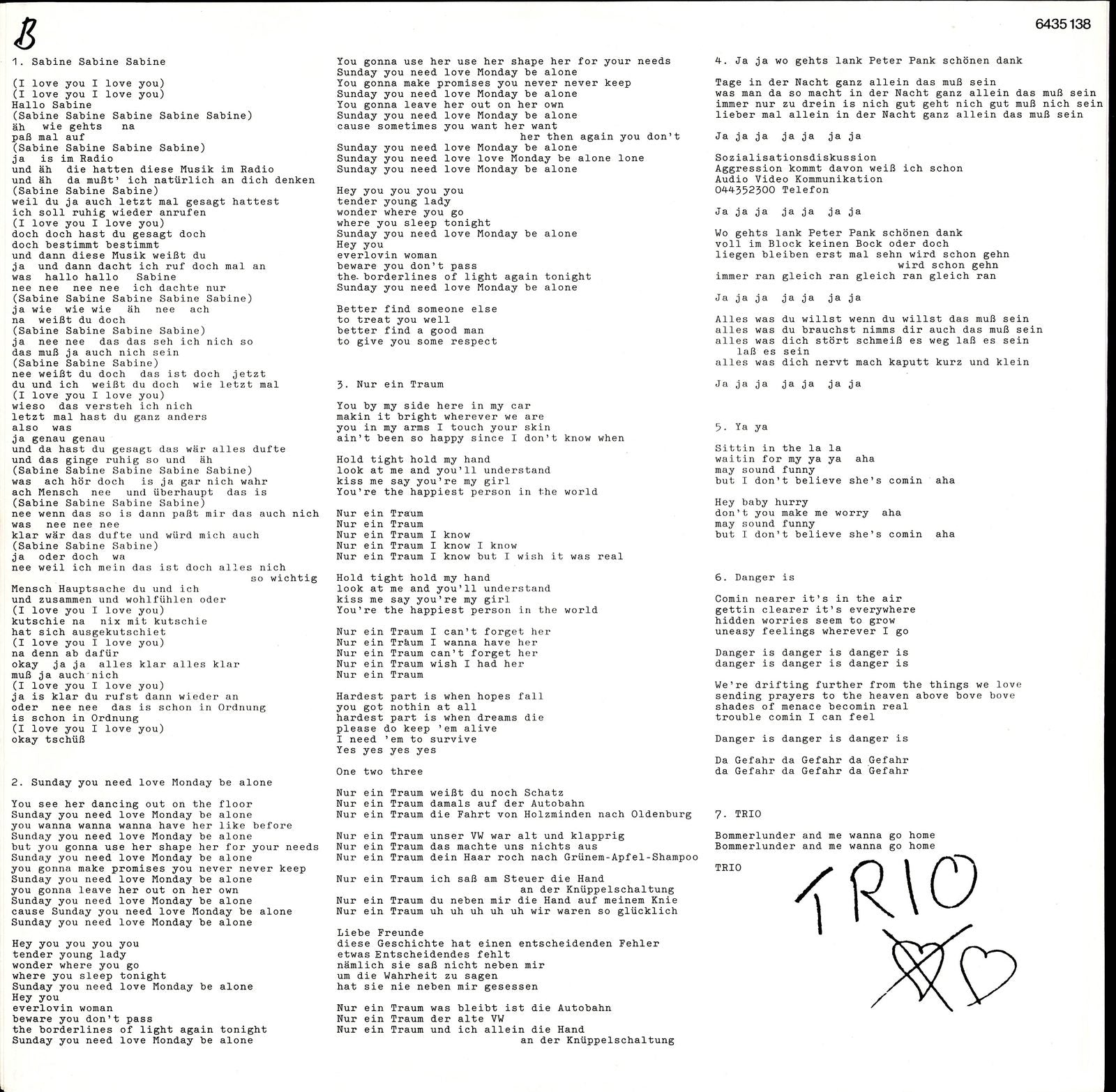 Trio - Trio Vinyl LP