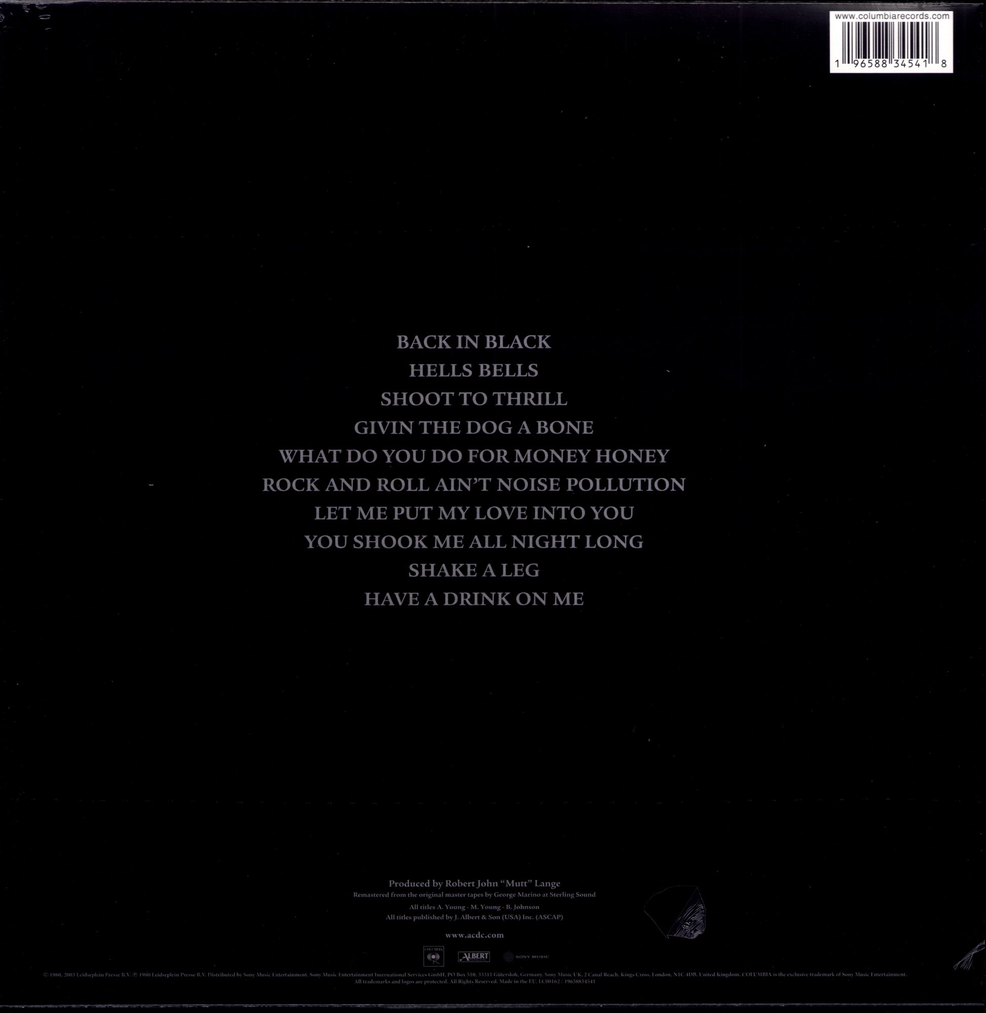 AC/DC – Back In Black Gold Vinyl LP | EU Reissue | 2024