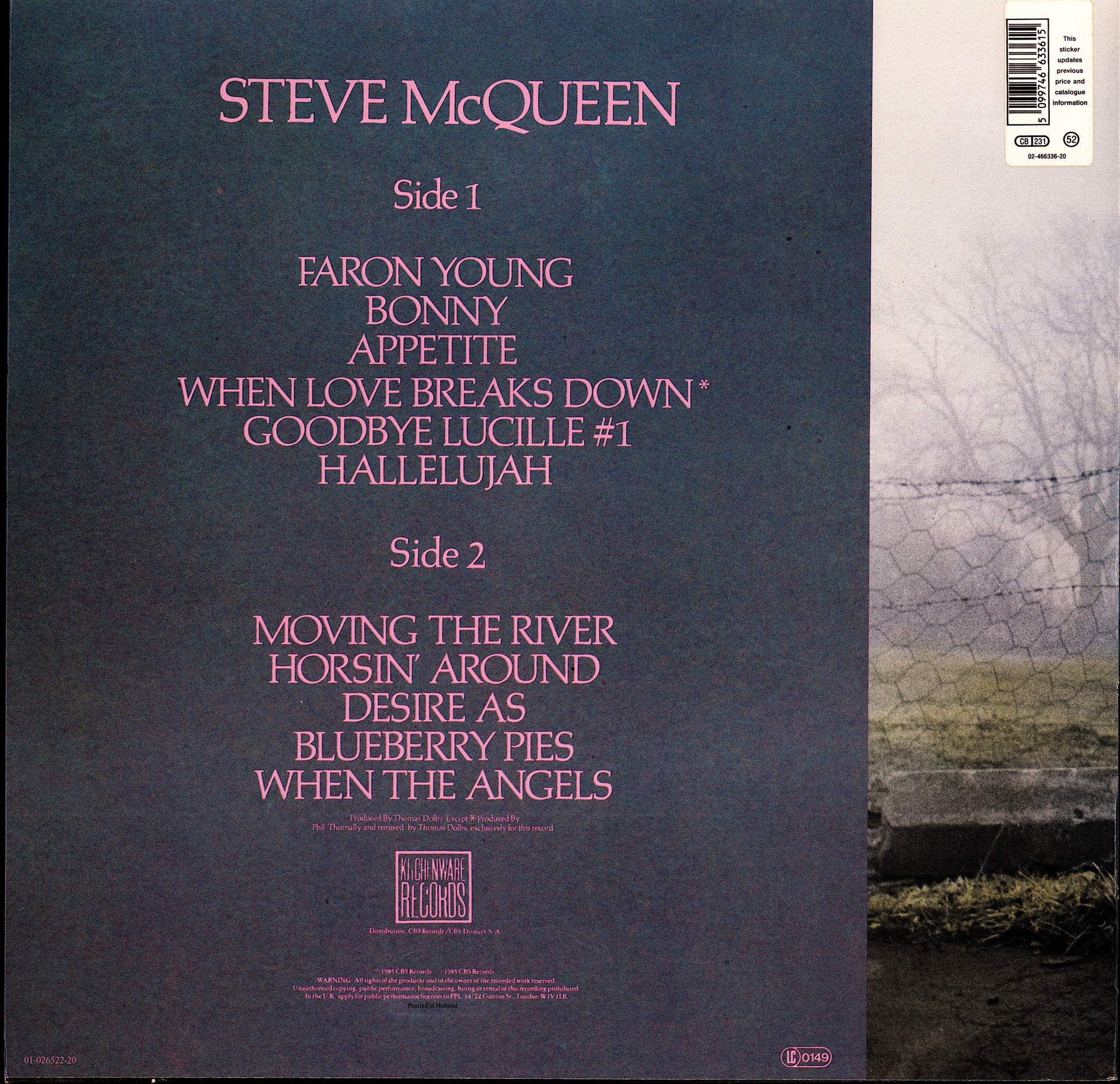 Prefab Sprout ‎- Steve McQueen Vinyl LP Kopie