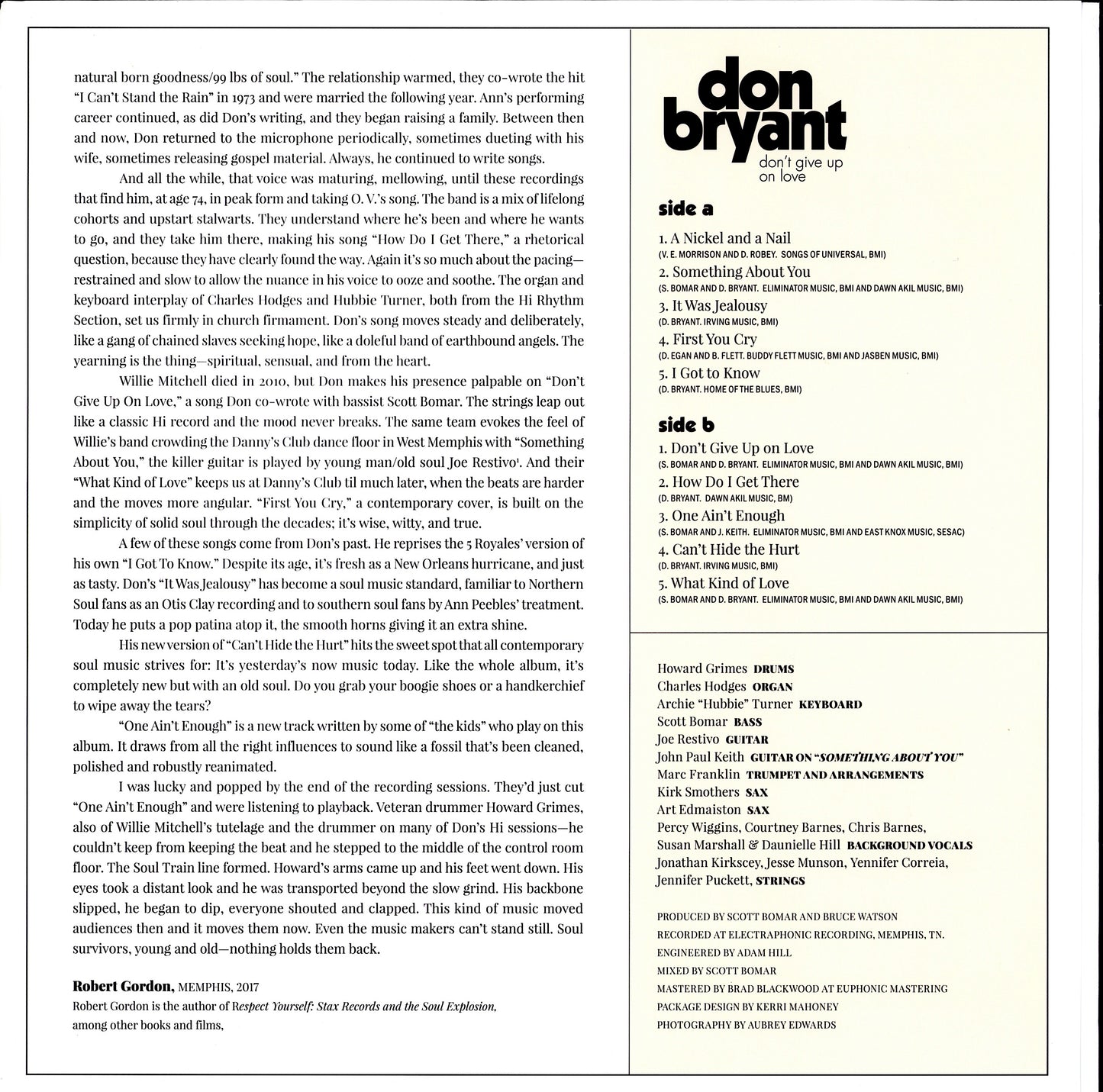 Don Bryant – Don't Give Up On Love (Purple Vinyl LP)