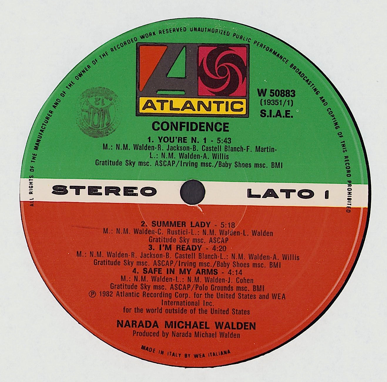 Narada Michael Walden ‎- Confidence Vinyl LP