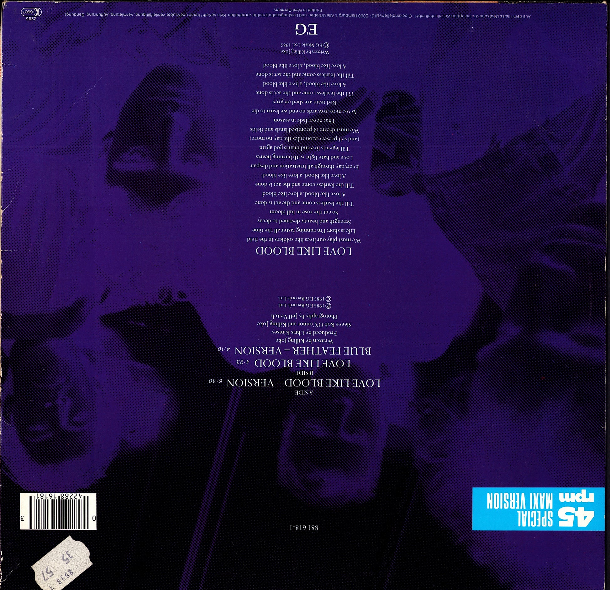 Killing Joke – Love Like Blood Vinyl 12" Maxi-Single