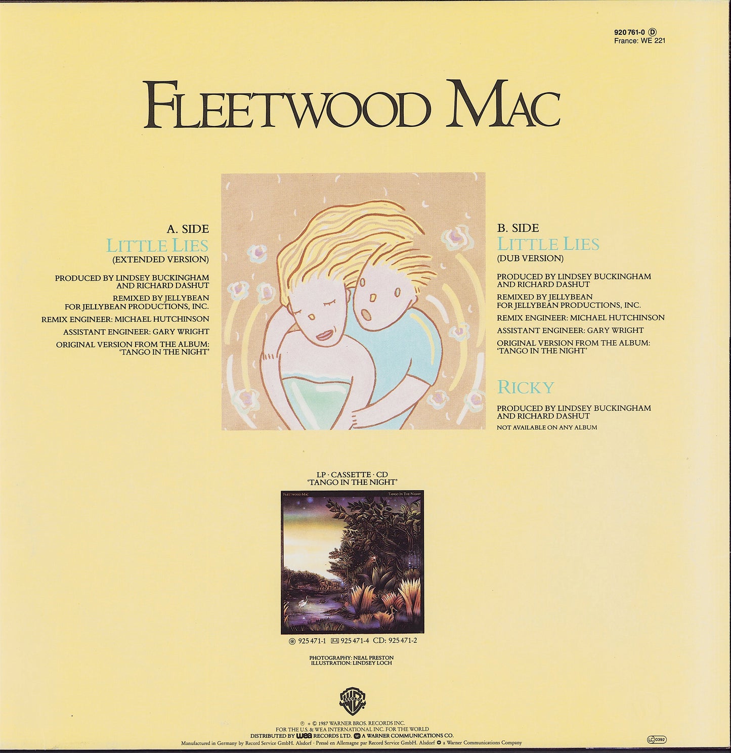 Fleetwood Mac ‎- Little Lies Extended Version Vinyl 12"