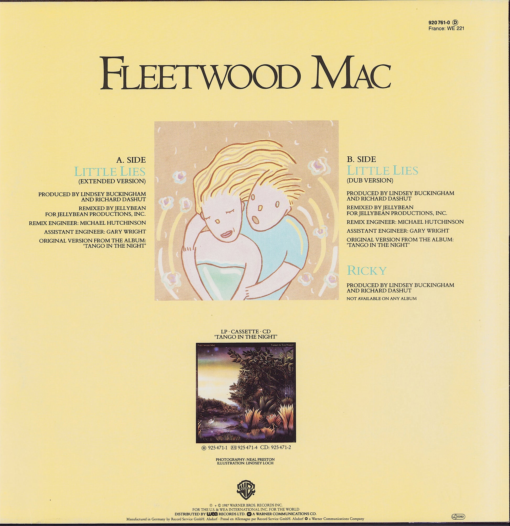 Fleetwood Mac ‎- Little Lies Extended Version Vinyl 12"