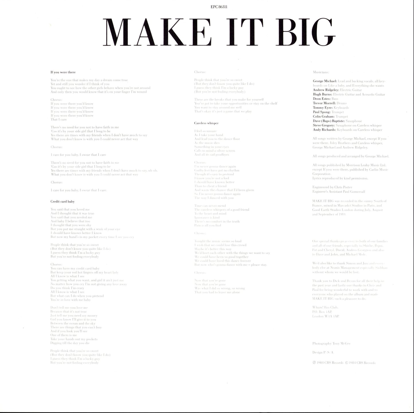 Wham! - Make It Big (Vinyl LP)