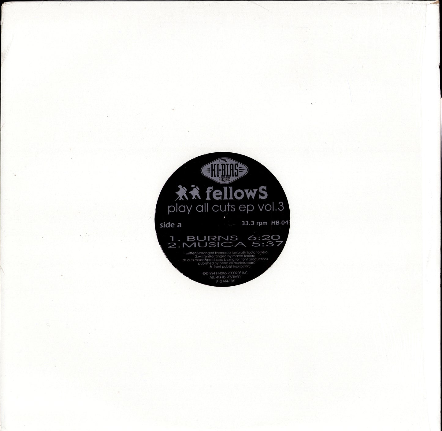 Fellows - Play All Cuts EP Vol. 3 Vinyl 12" EP