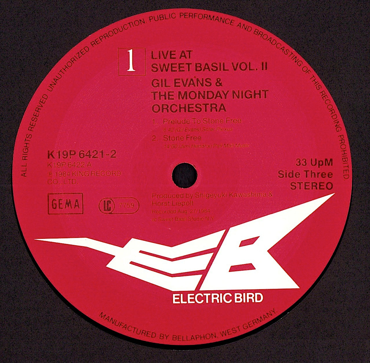 Gil Evans & The Monday Night Orchestra – Live At Sweet Basil Vol. 2 Vinyl 2LP | DE Original | 1986