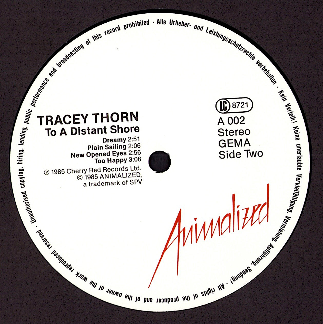 Tracey Thorn – A Distant Shore Vinyl LP | DE Reissue | 1985