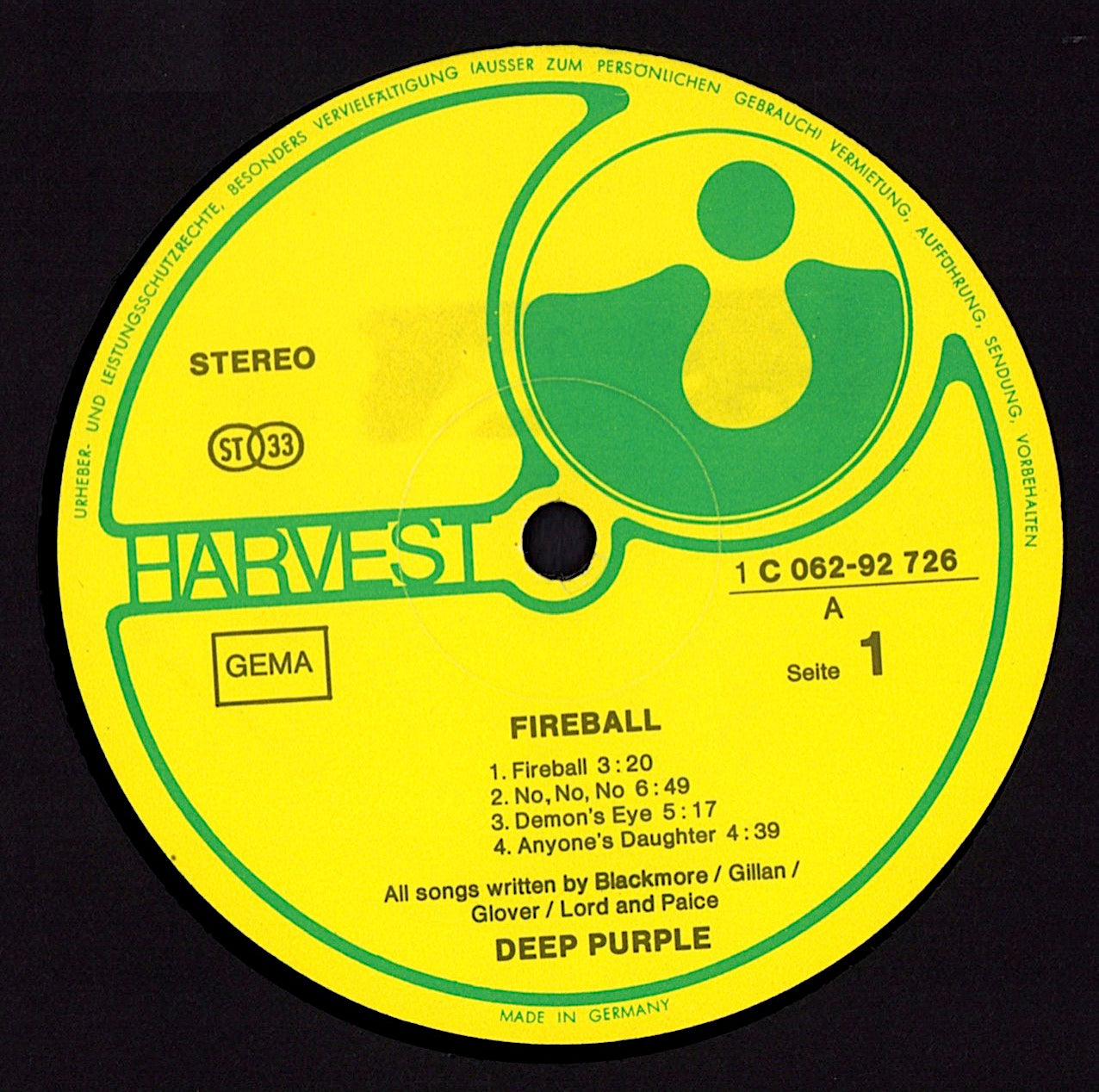 Deep Purple - Fireball Vinyl LP Kopie