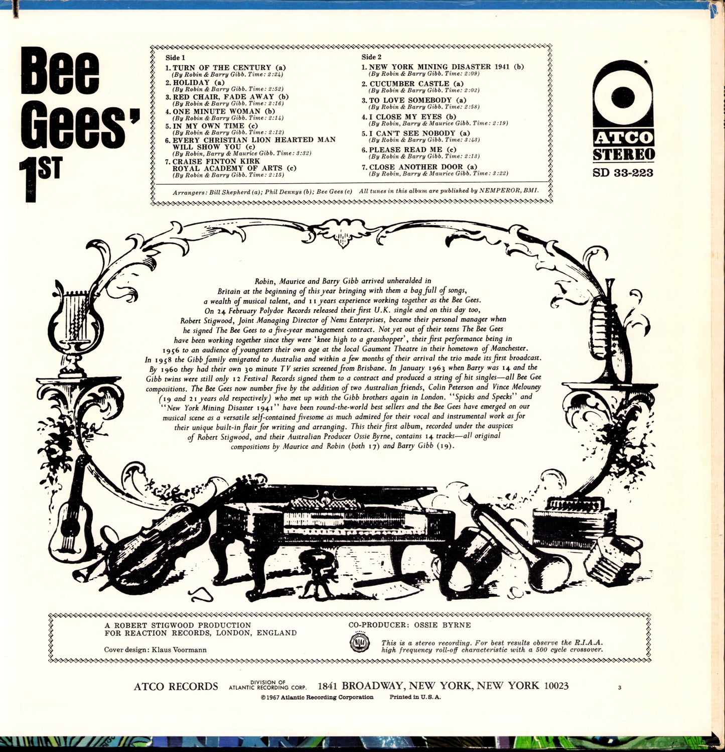 Bee Gees ‎– Bee Gees' 1stl Vinyl LP Kopie