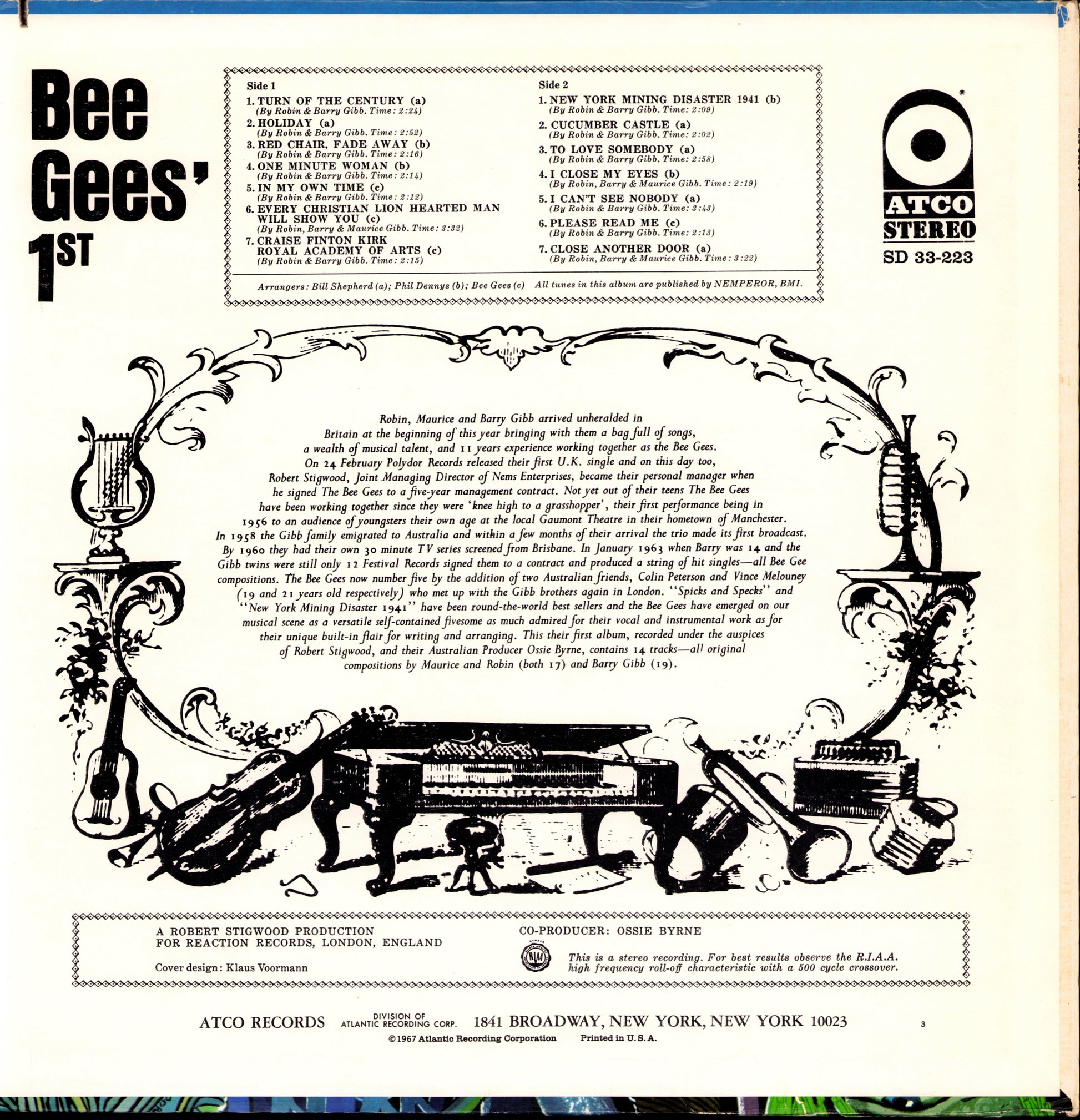 Bee Gees ‎– Bee Gees' 1stl Vinyl LP Kopie