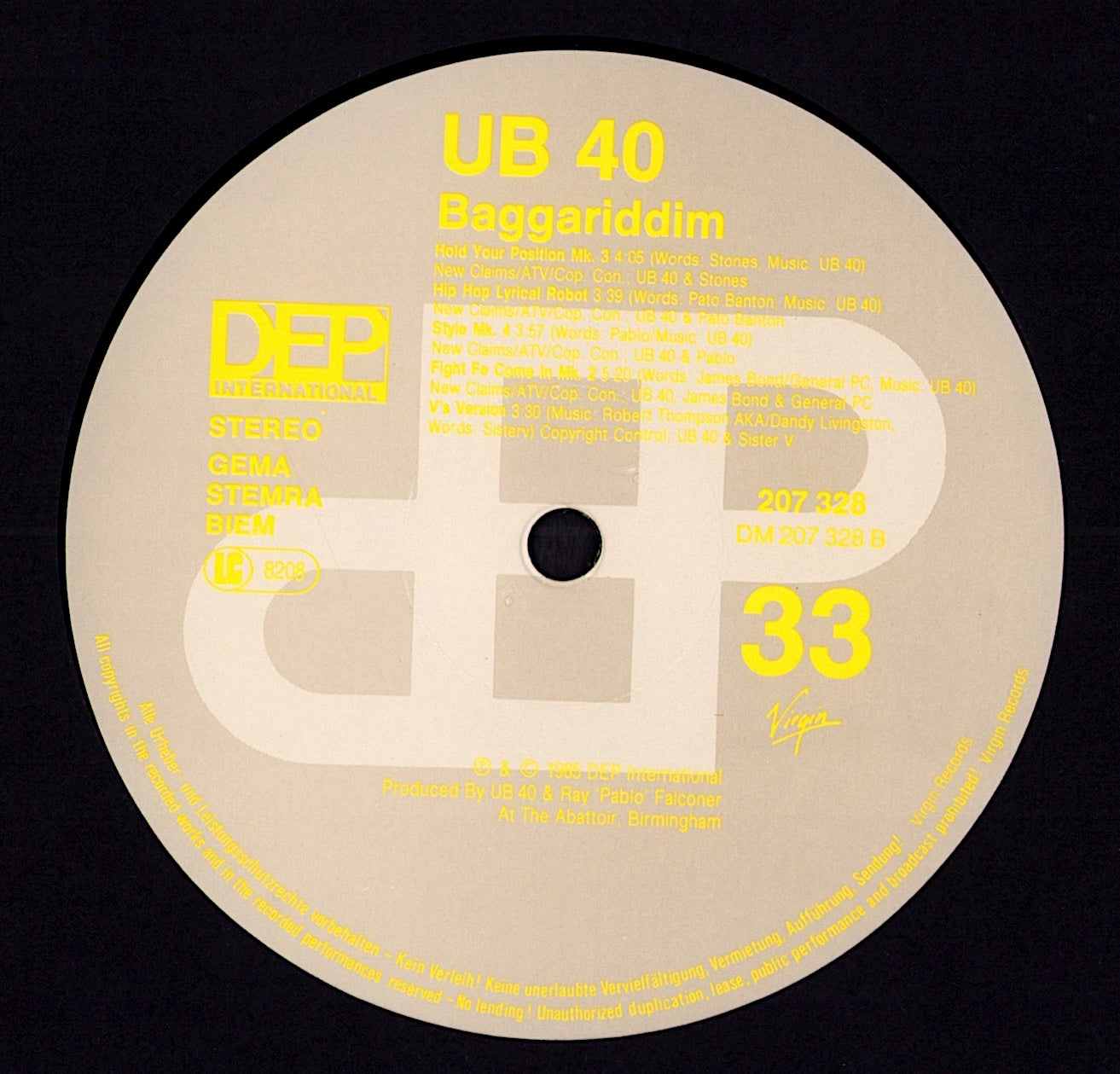 UB40 - Baggariddim Vinyl LP + 12" EP | EU Original | 1985