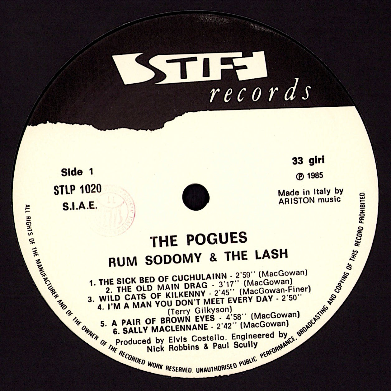 The Pogues - Rum Sodomy & The Lash Vinyl LP Kopie