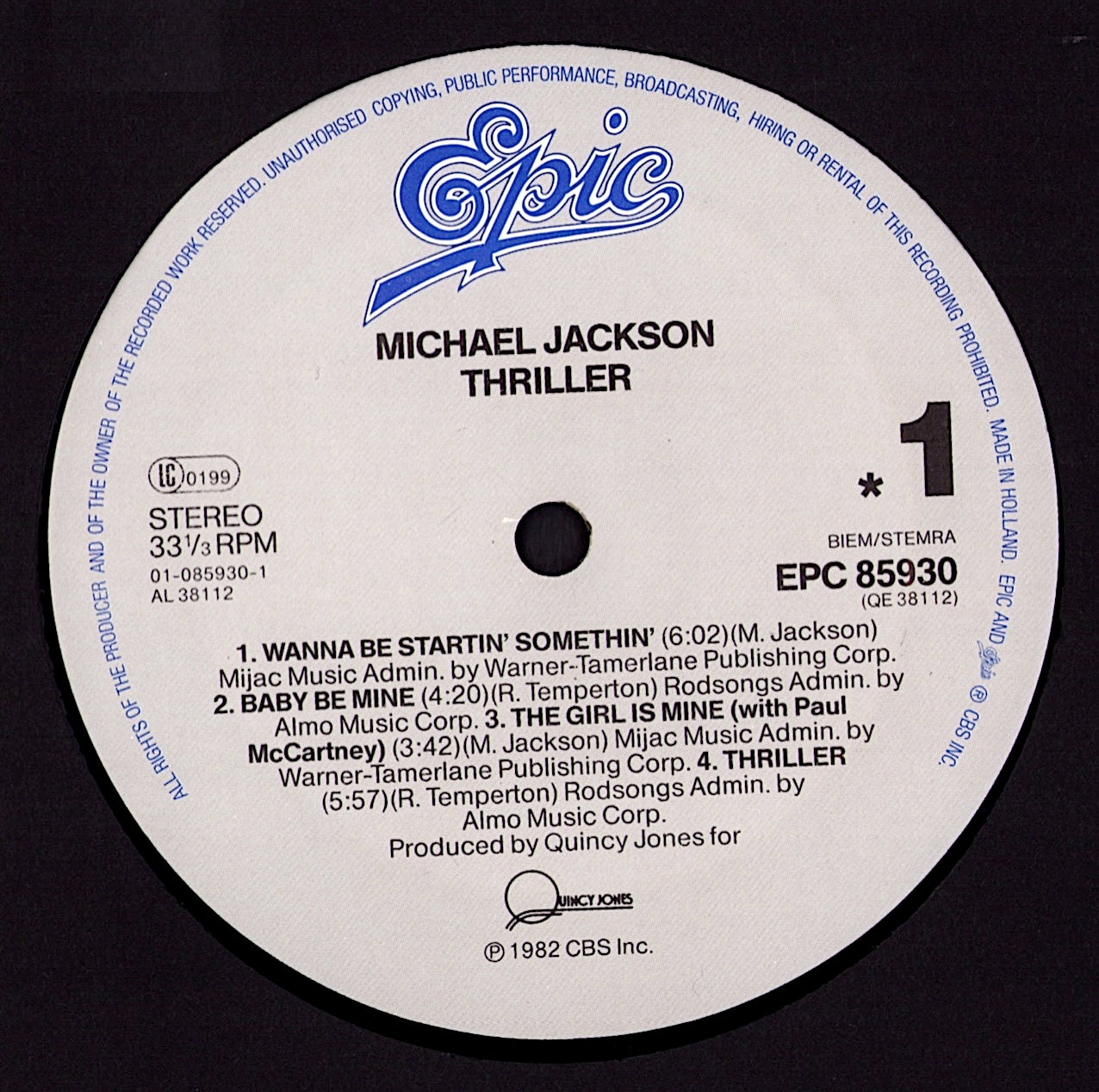 Michael Jackson - Thriller (Vinyl LP) 