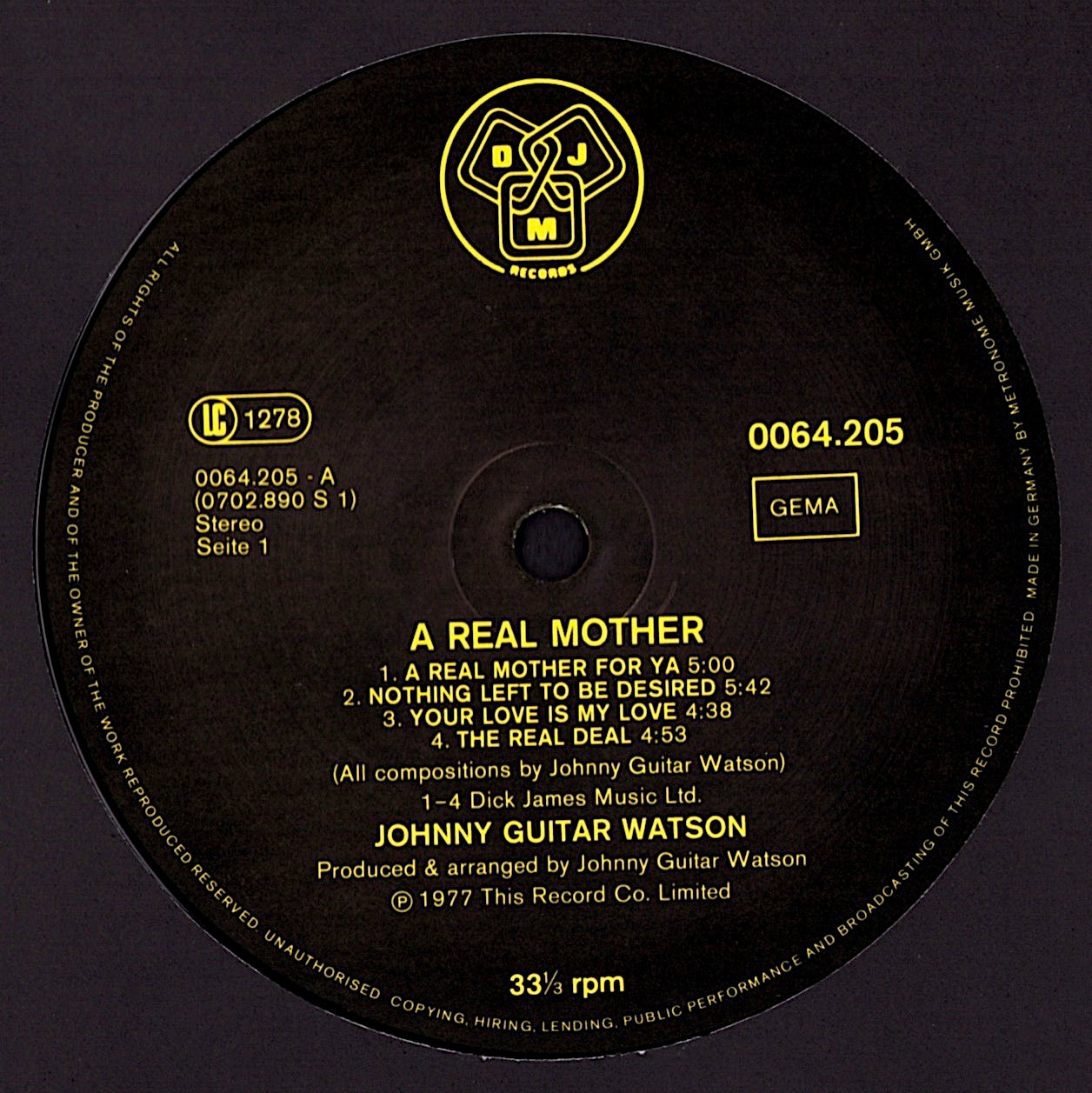 Johnny Guitar Watson – A Real Mother For Ya Vinyl LP US Kopie