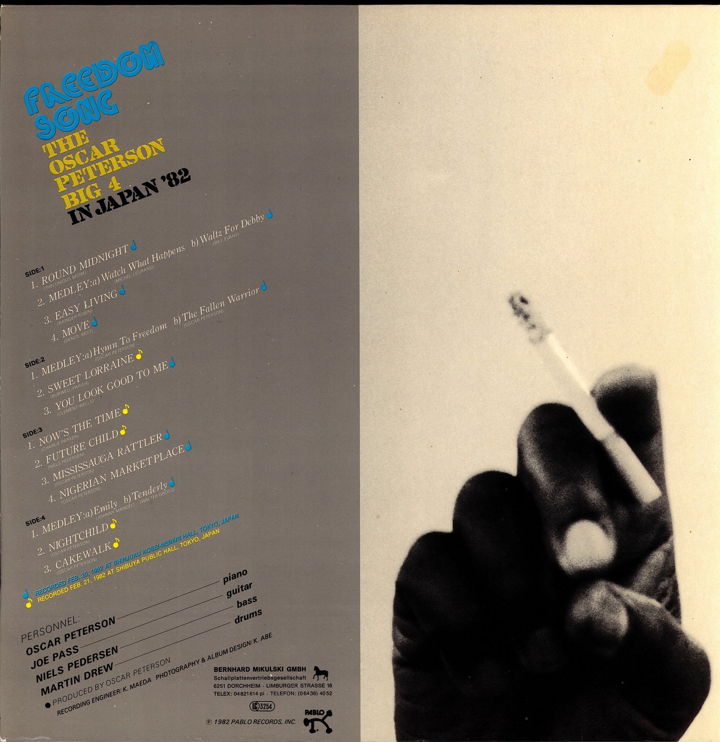 The Oscar Peterson Big 4 – Freedom Song The Oscar Peterson Big 4 In Japan '82 Vinyl 2LP
