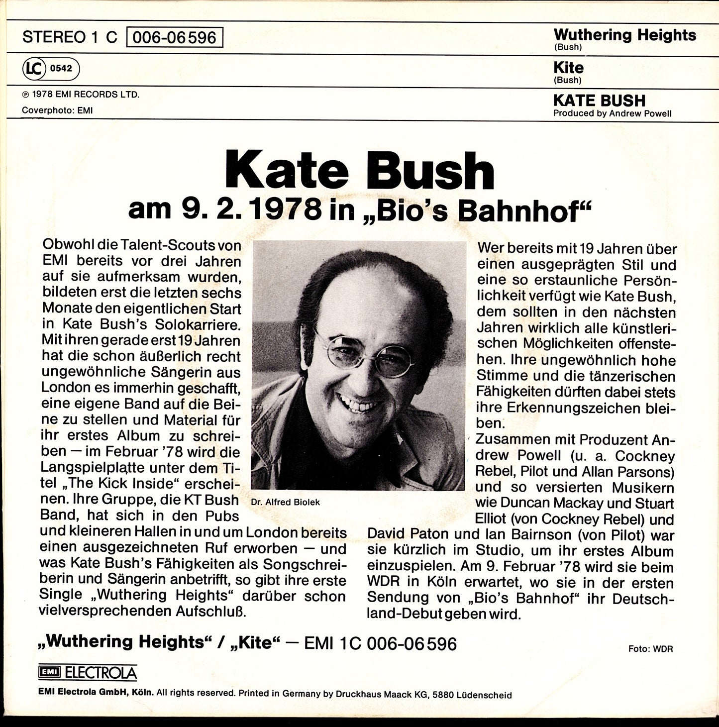 Kate Bush – Wuthering Heights 7" Vinyl Single