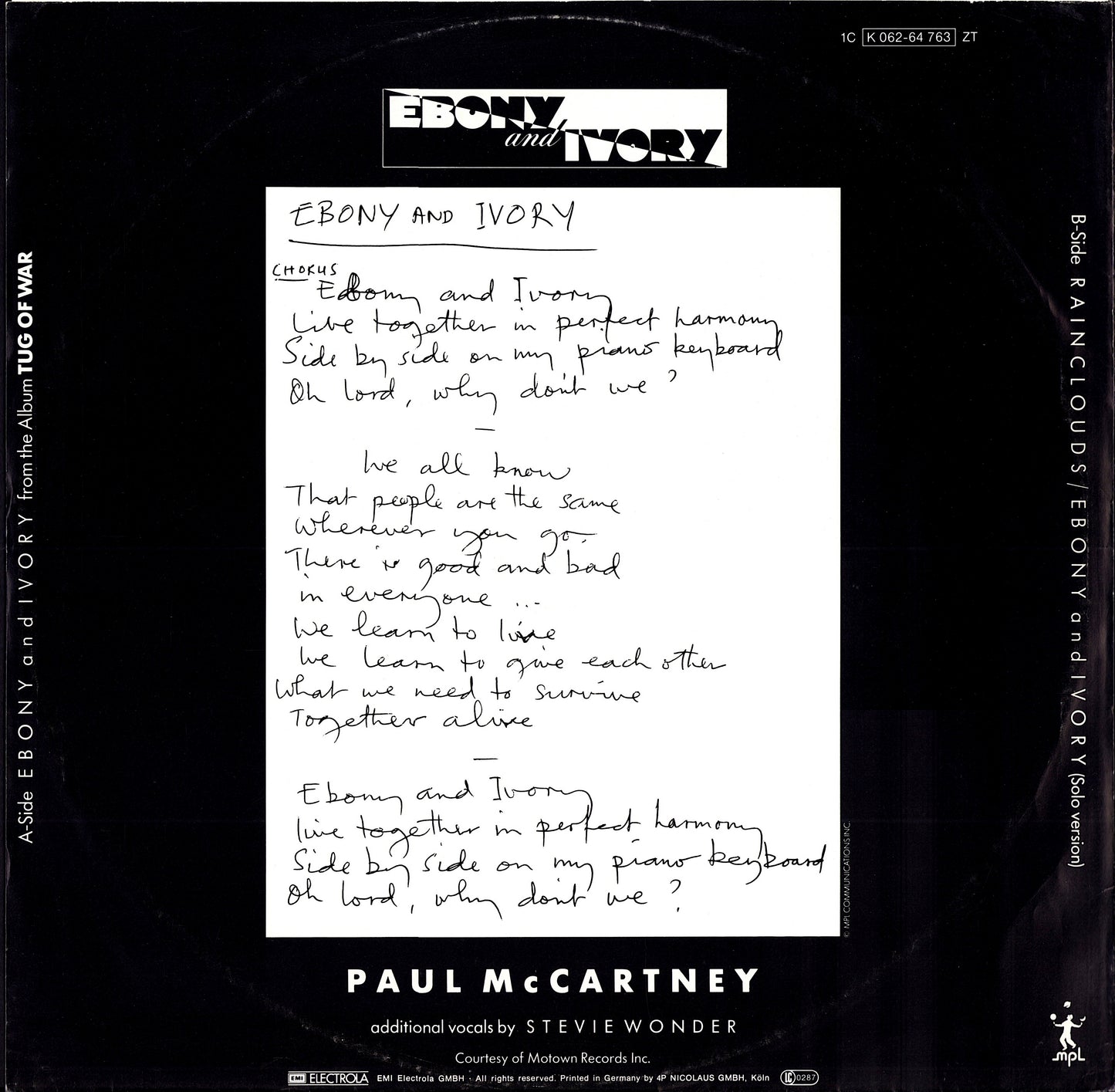 Paul McCartney - Ebony And Ivory (Vinyl 12" | EU Original | 1982)