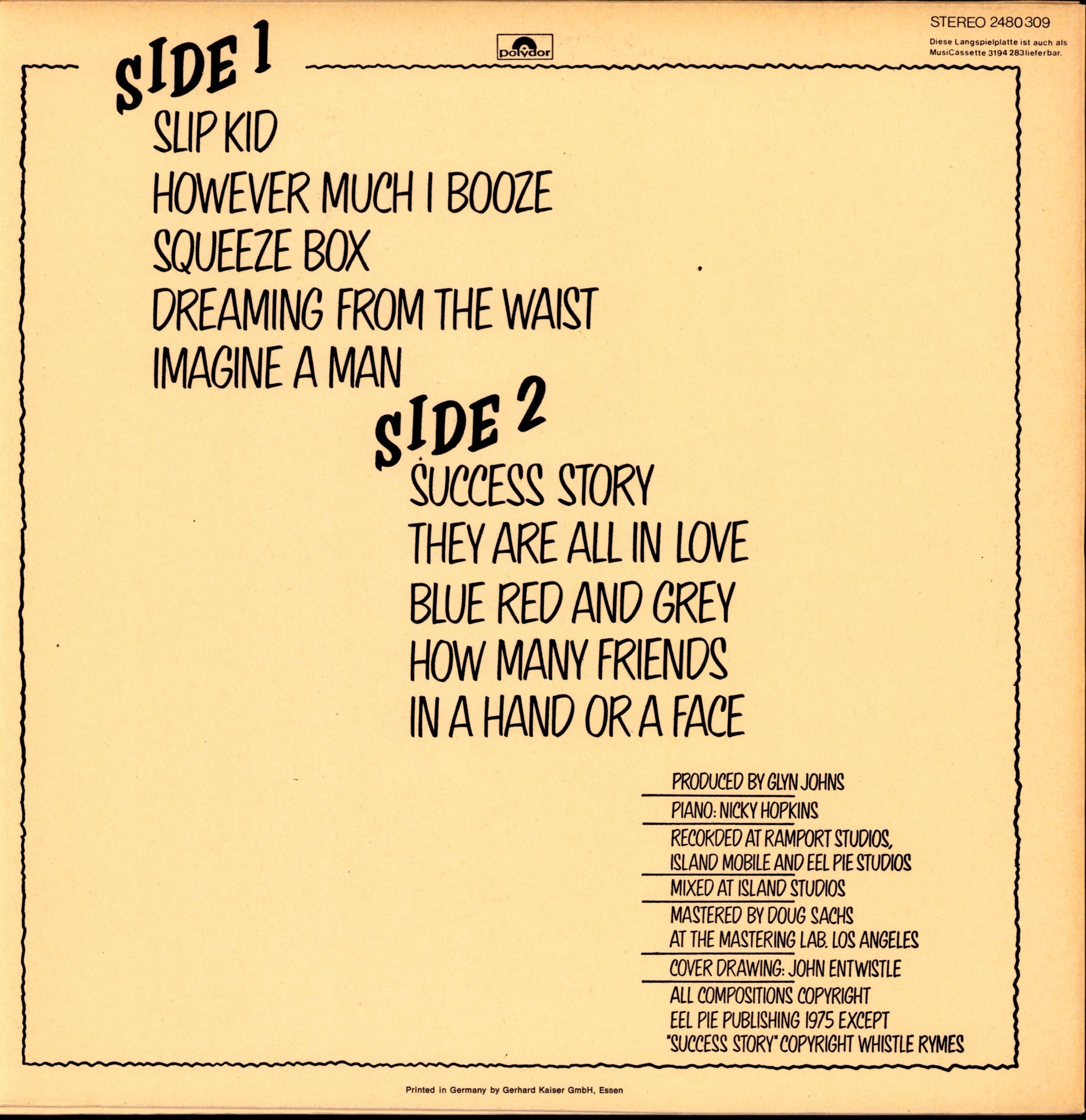 The Who ‎- The Who By Numbers Vinyl LP