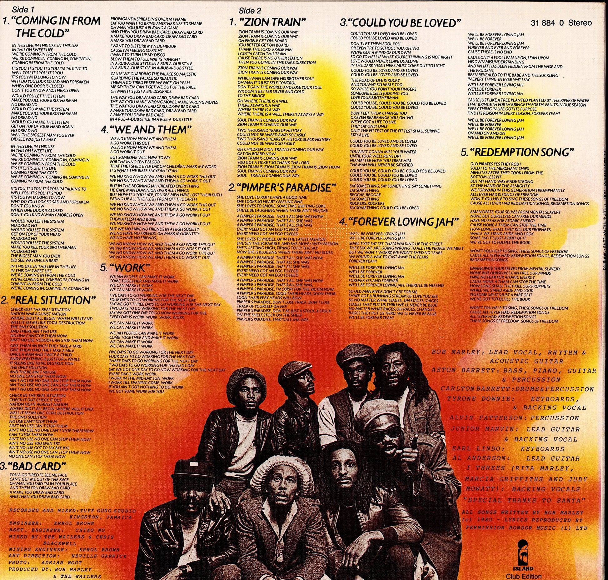 Bob Marley & The Wailers ‎- Survival Vinyl LP Kopie