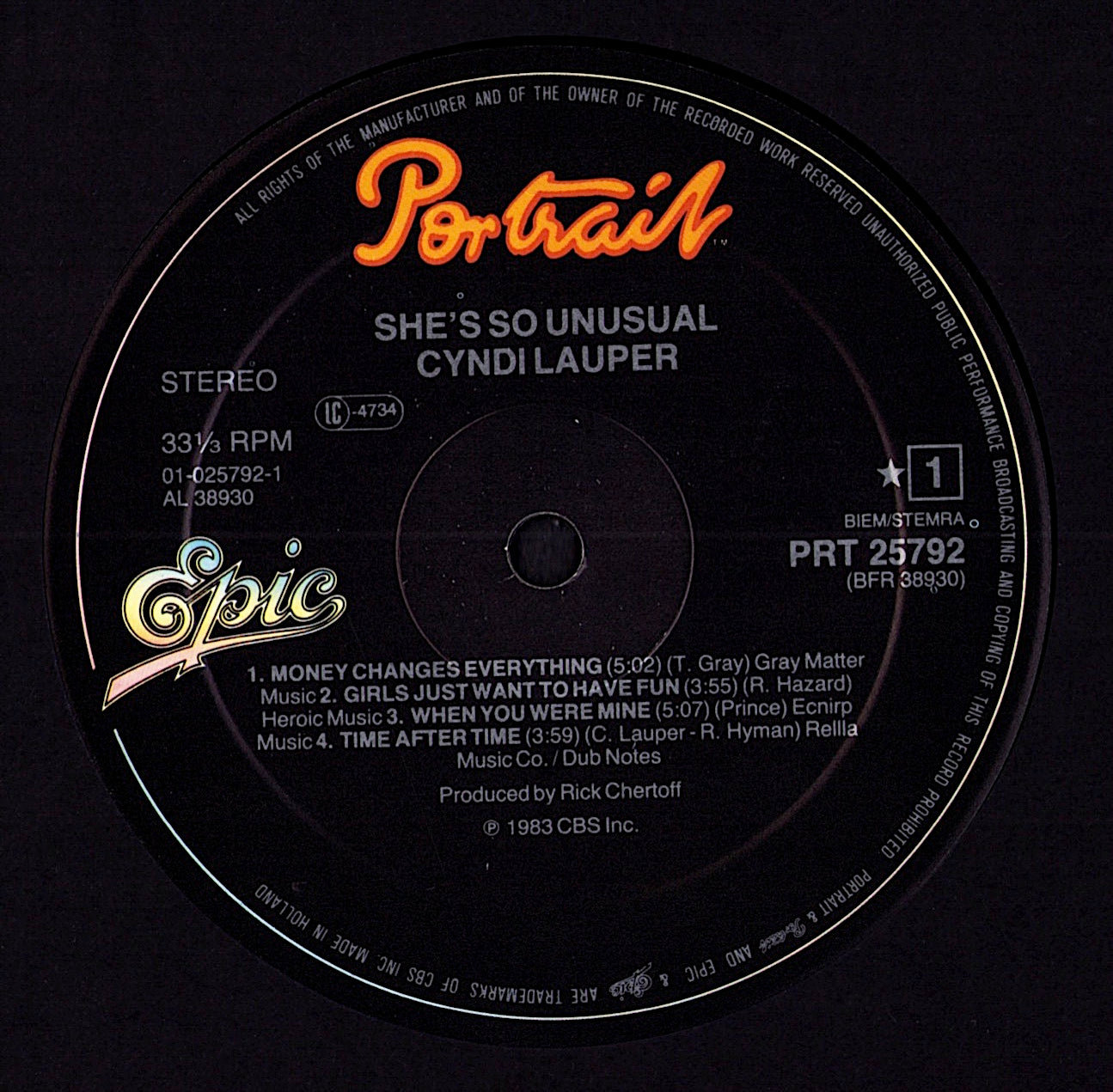 Cyndi Lauper ‎- A Night To Remember Vinyl LP Kopie