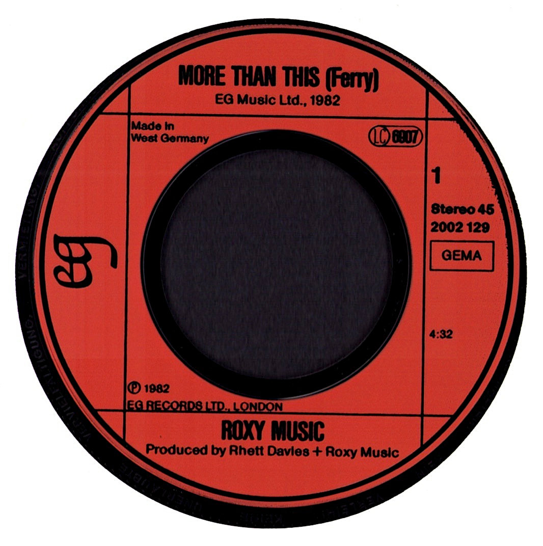 Roxy Music – More Than This 7" Vinyl Single