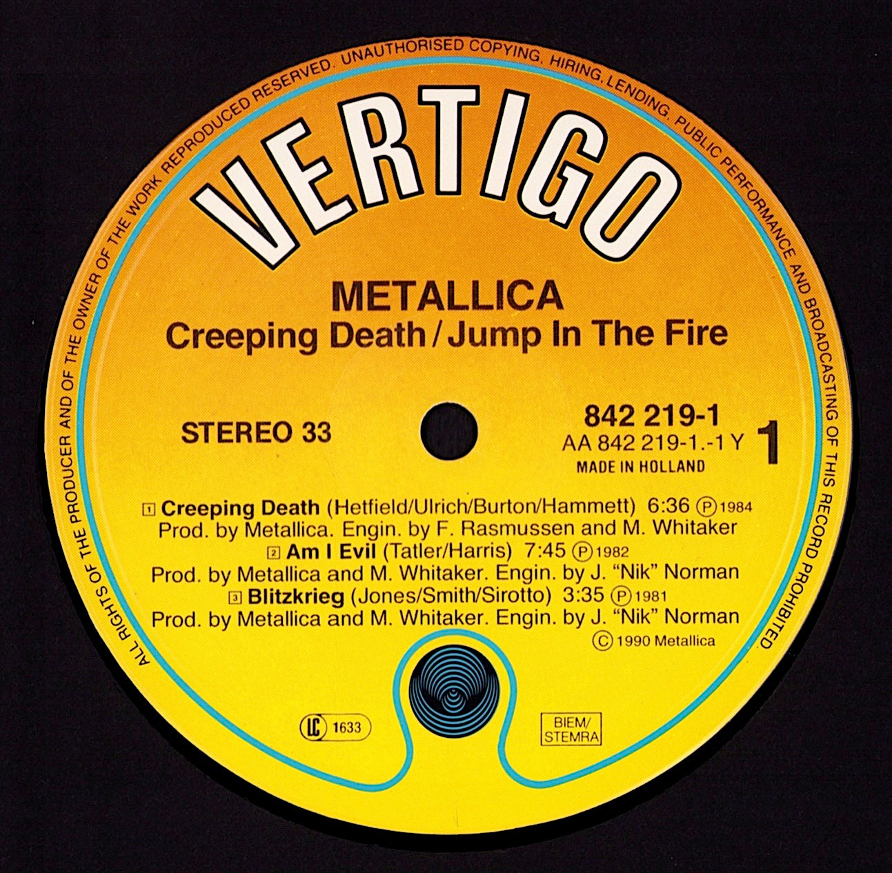 Metallica – Creeping Death / Jump In The Fire Vinyl 12" Maxi-Single