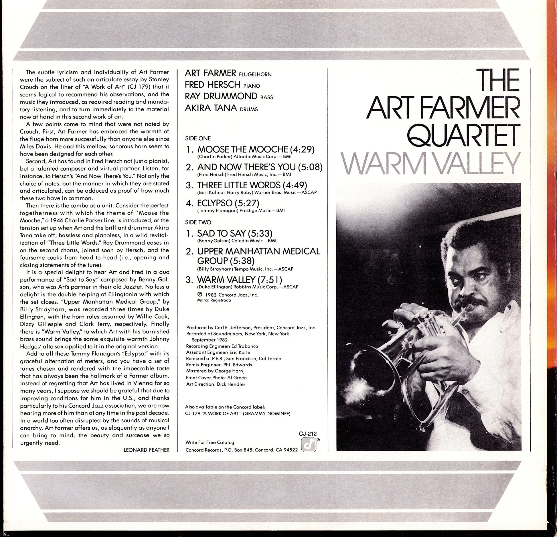 The Art Farmer Quartet – Warm Valley Vinyl LP