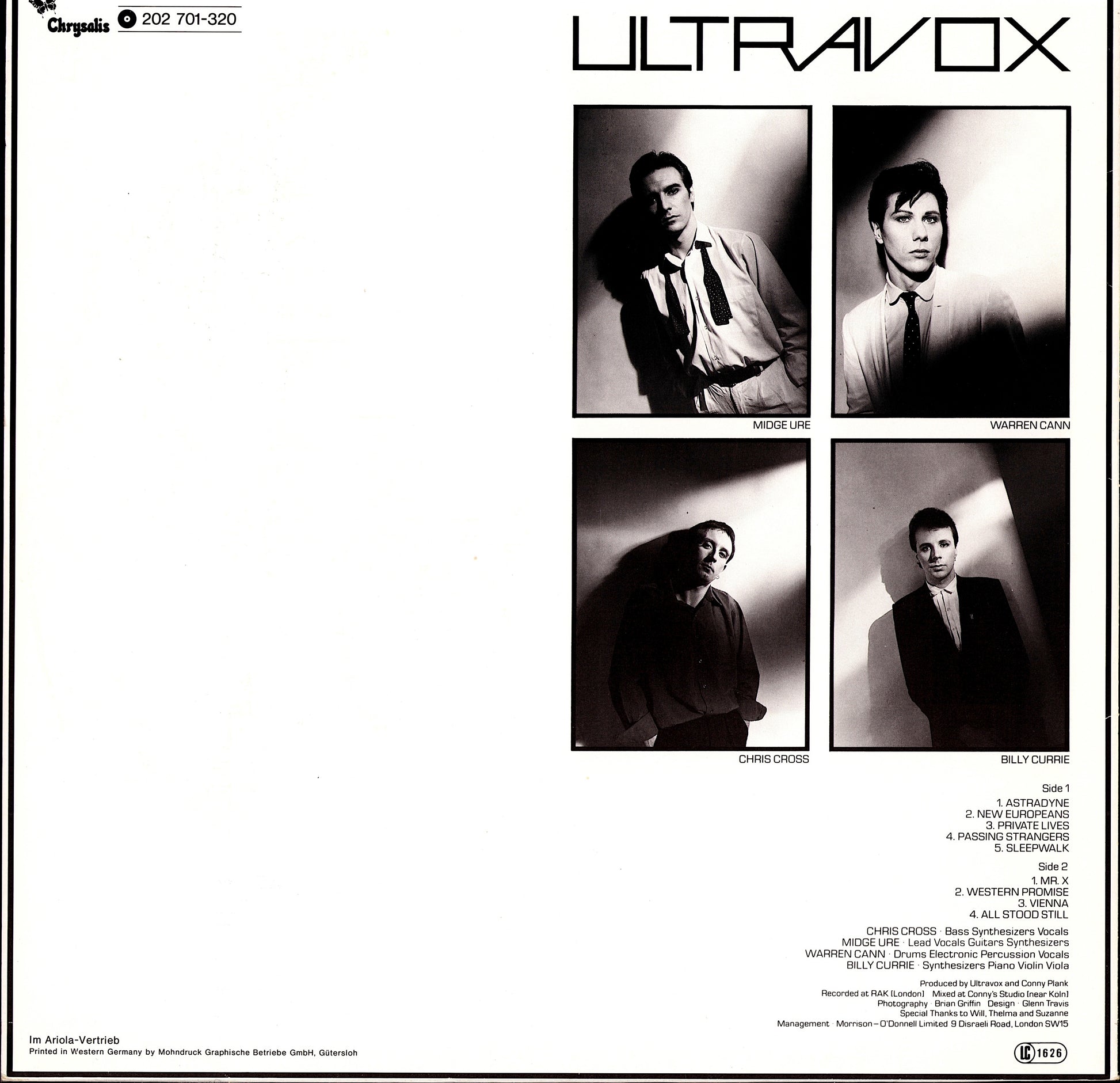Ultravox – Quartet Vinyl LP Kopie