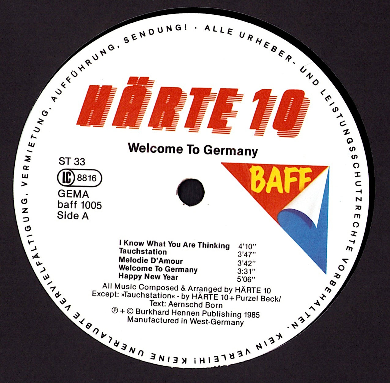 Härte 10 - Welcome to Germany Vinyl LP