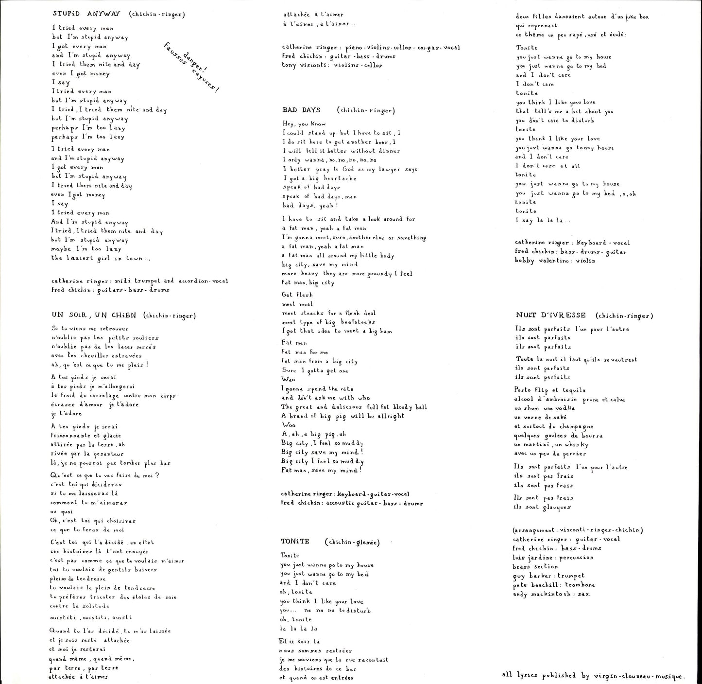 Les Rita Mitsouko - The No Comprendo Vinyl LP