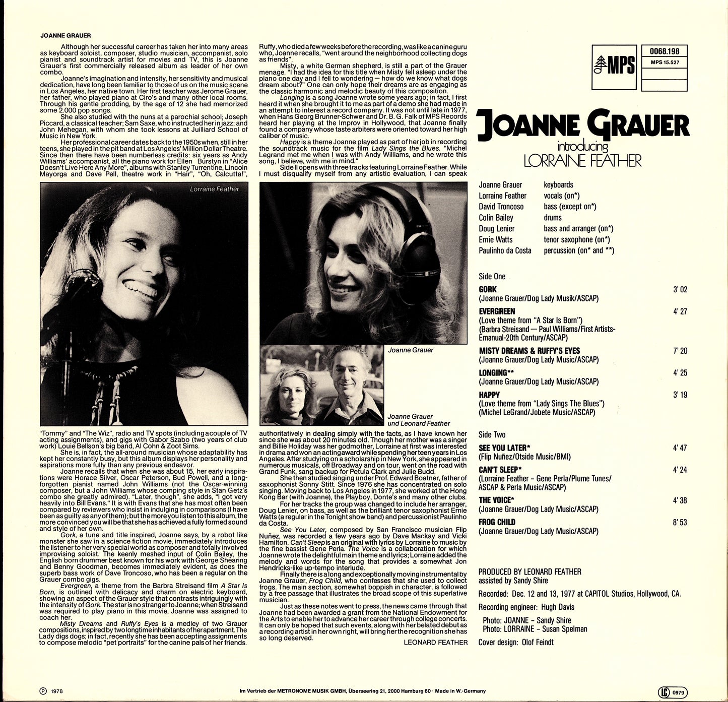 Joanne Grauer Introducing Lorraine Feather – Joanne Grauer Introducing Lorraine Feather (Vinyl LP)