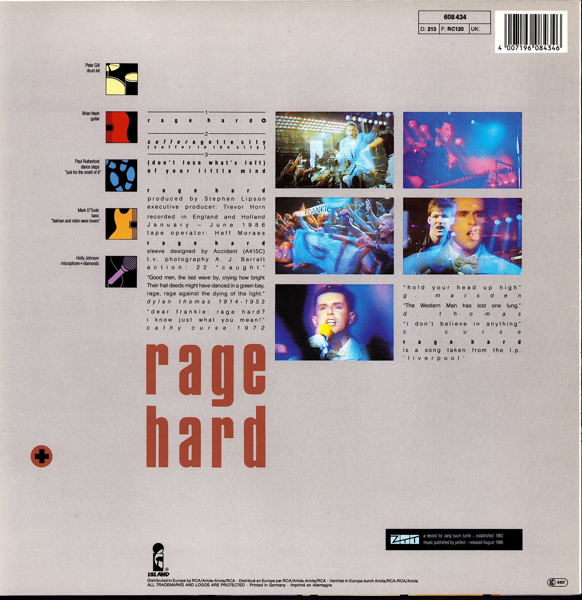 Frankie Goes to Hollywood - Rage Hard + Vinyl 12" Maxi-Single