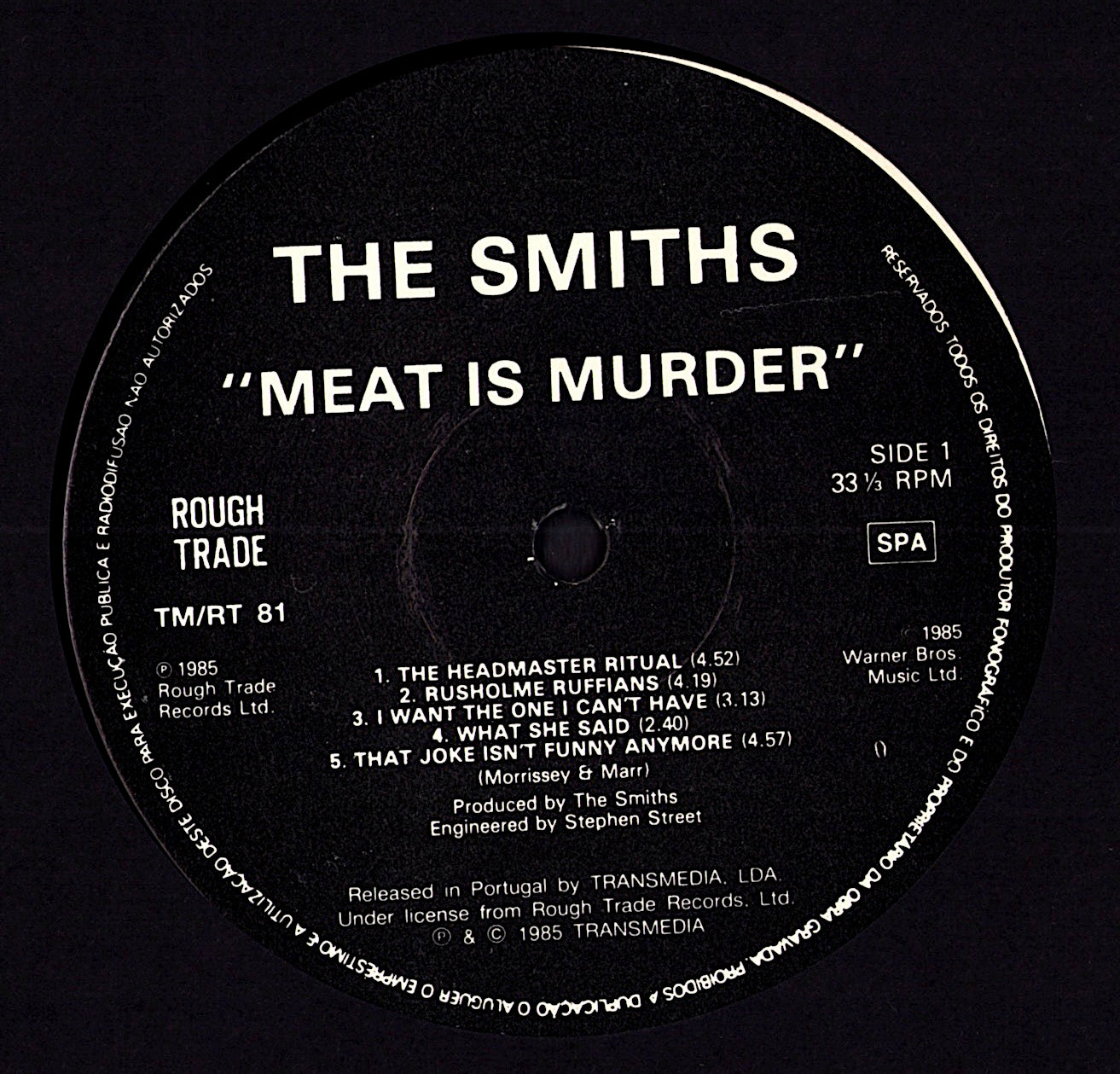 The Smiths - Meat Is Murder Vinyl LP | Portugal Original | 1985