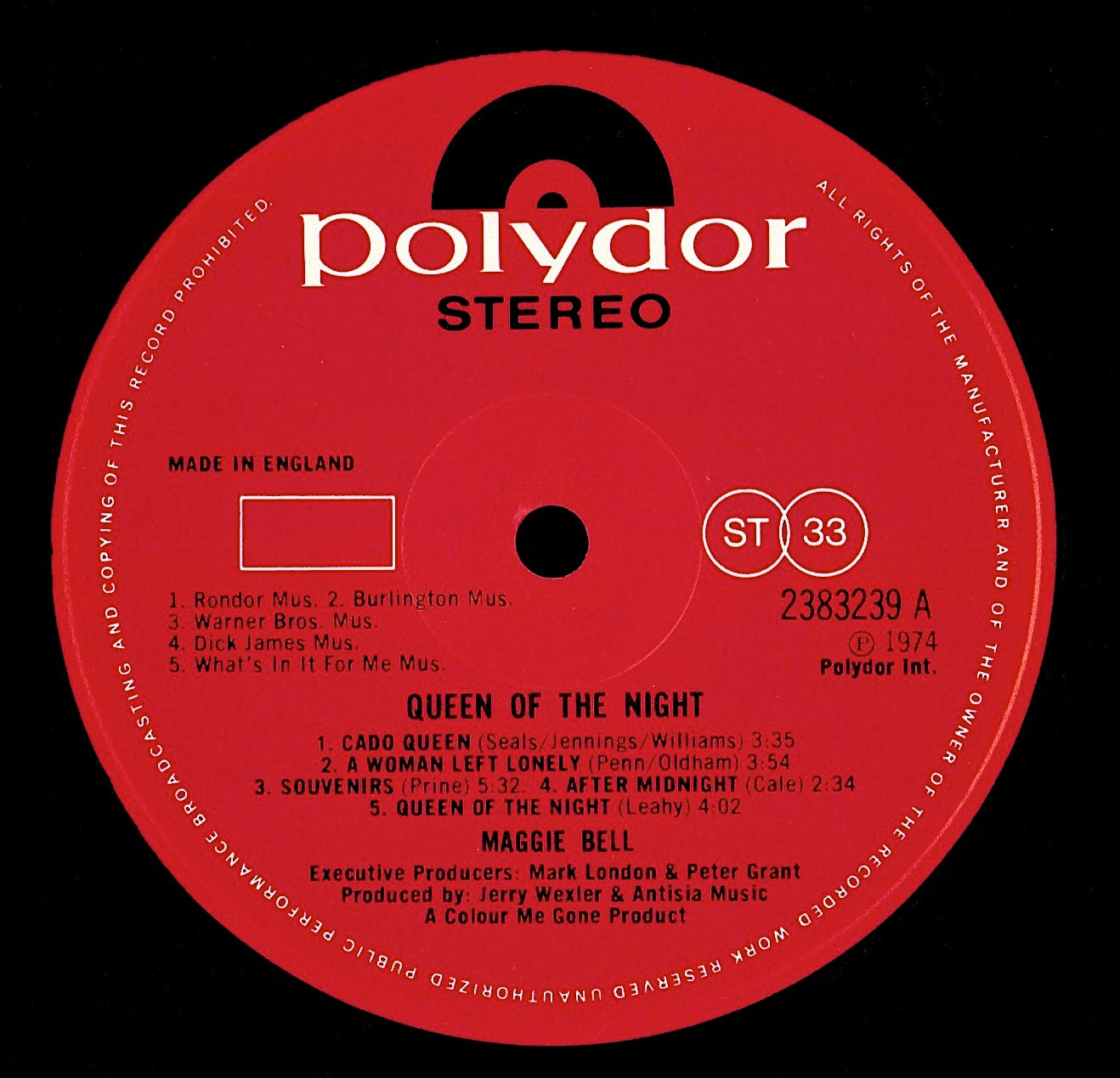 Maggie Bell ‎– Queen Of The Night Vinyl LP