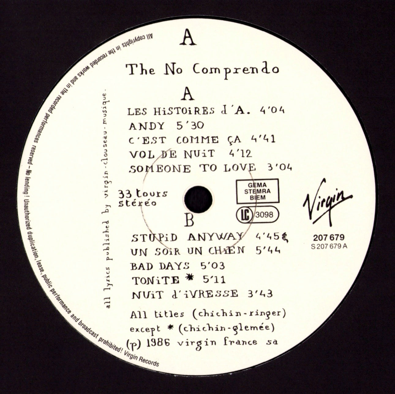 Les Rita Mitsouko - The No Comprendo Vinyl LP