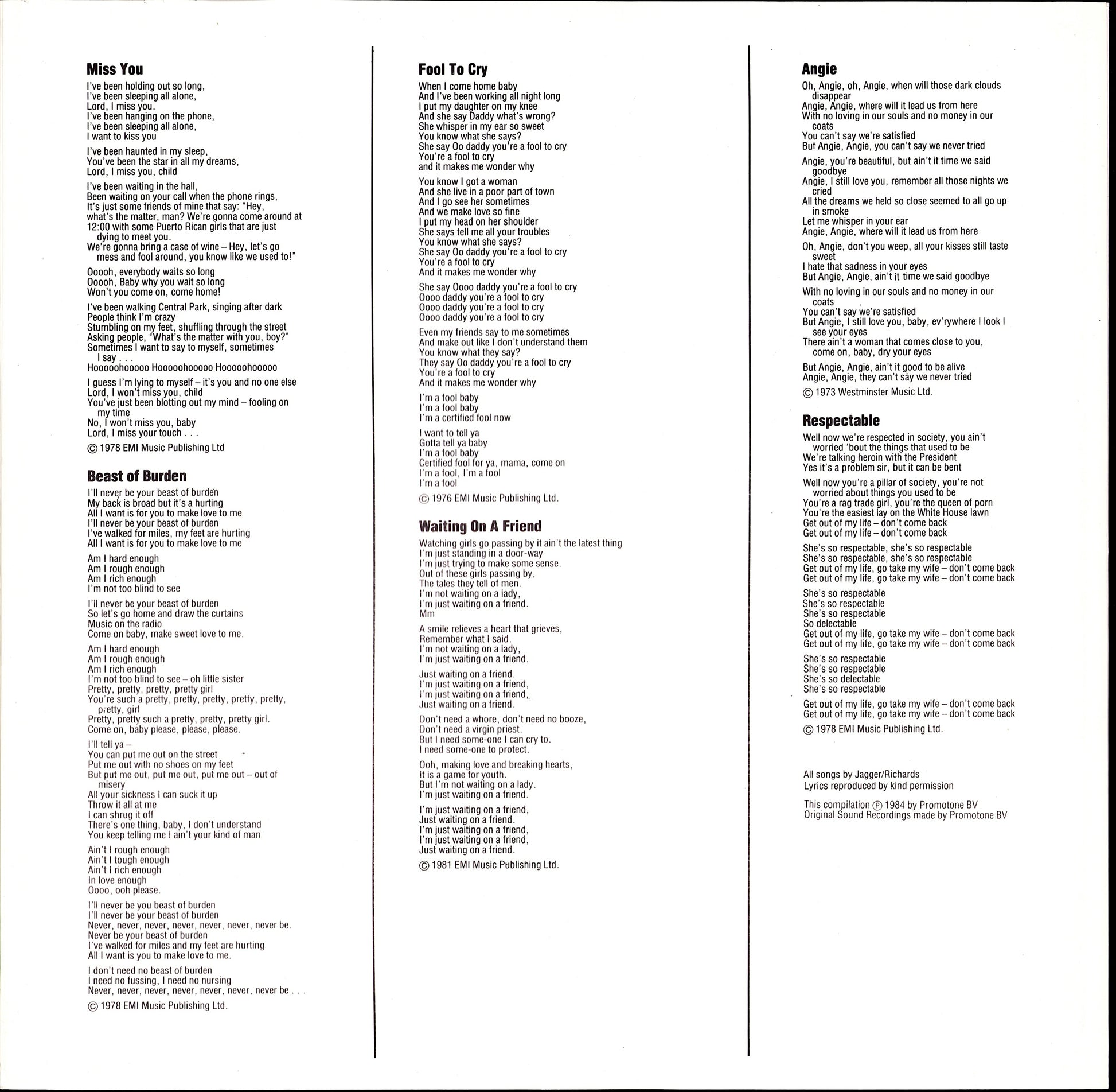 The Rolling Stones – Rewind 1971-1984 Vinyl LP