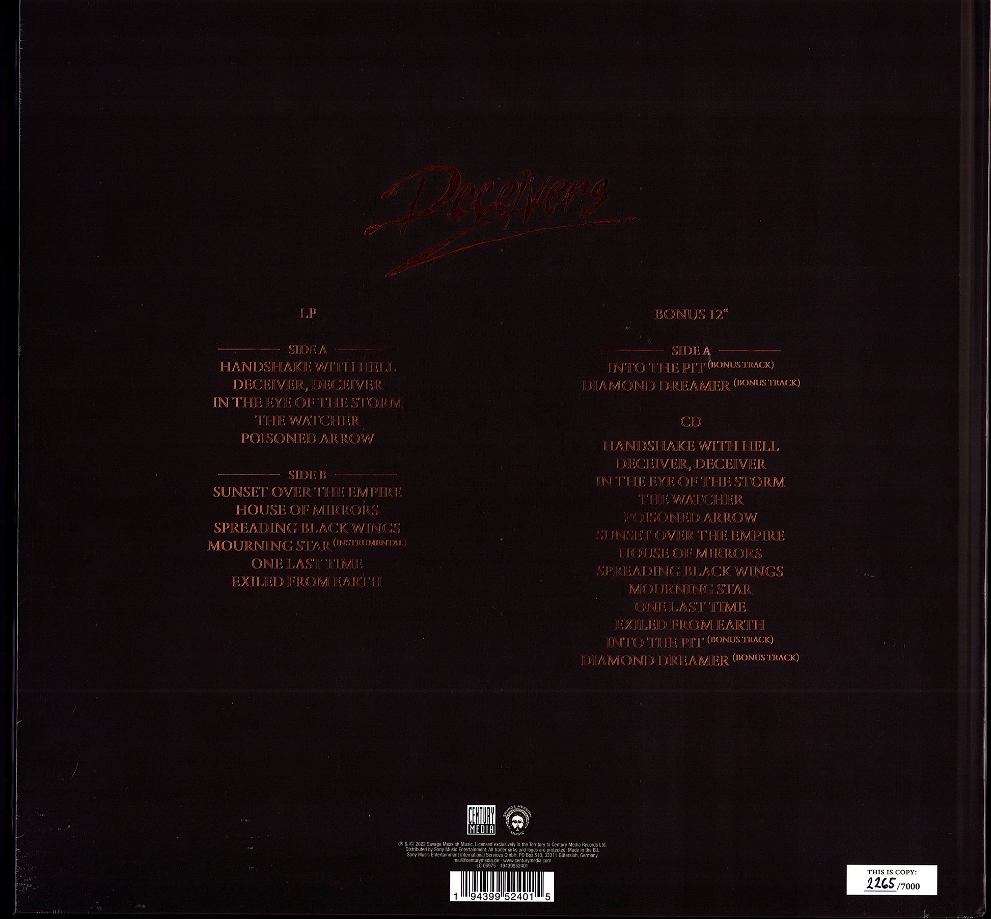 Arch Enemy – Deceivers 2LP Artbook Set