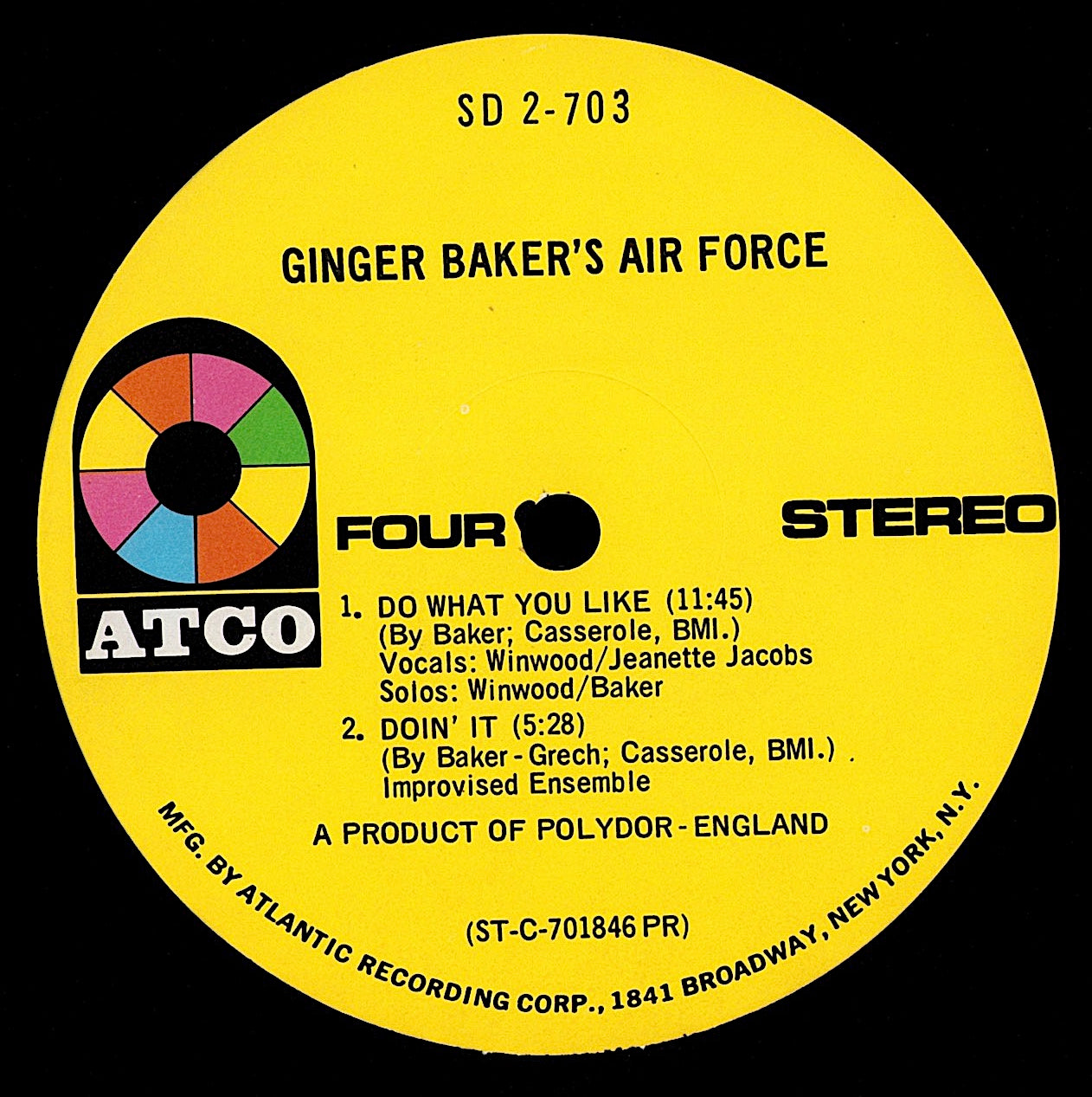 Ginger Baker's Air Force ‎- Ginger Baker's Air Force Vinyl 2LP