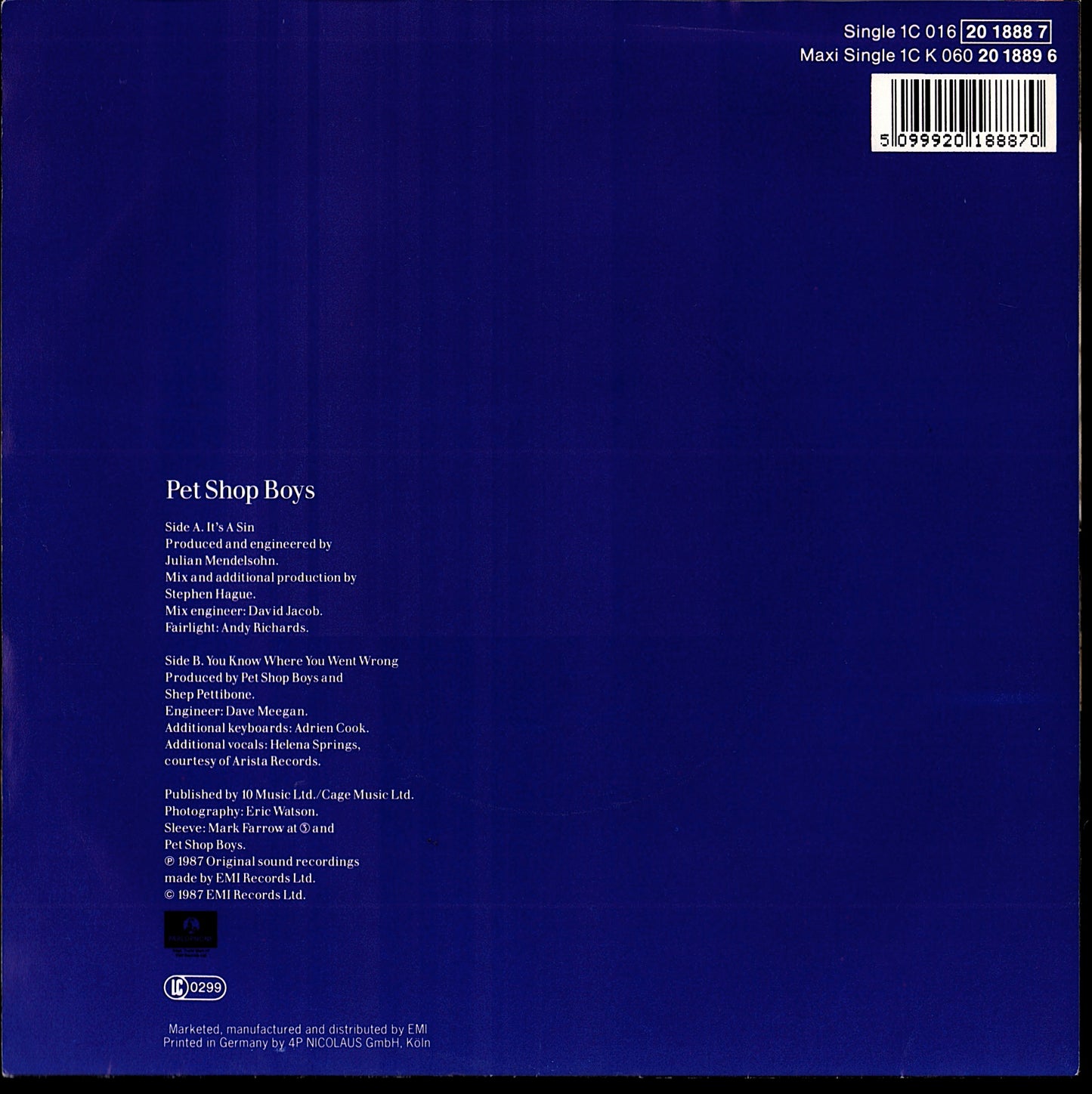 Pet Shop Boys – Rent 7" Vinyl Single | EU Original | 1987 Kopie Kopie