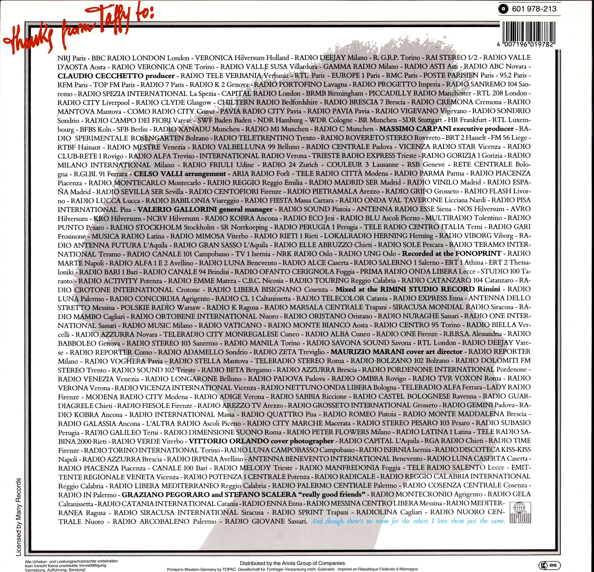 Taffy – I Love My Radio Midnight Radio Vinyl 12" Maxi-Single