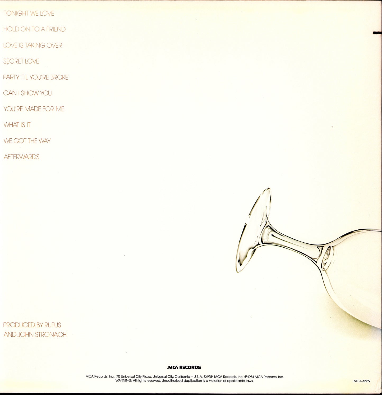 Rufus – Party 'Til You're Broke Vinyl LP