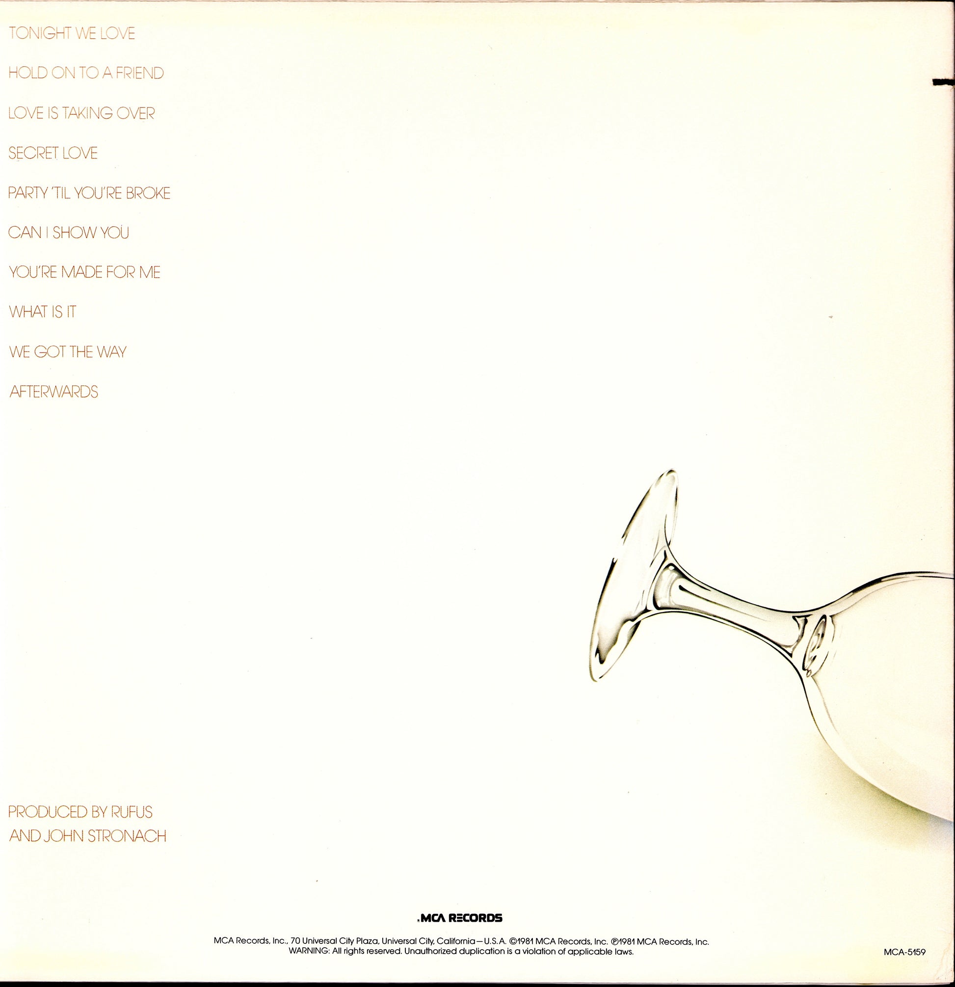 Rufus – Party 'Til You're Broke Vinyl LP