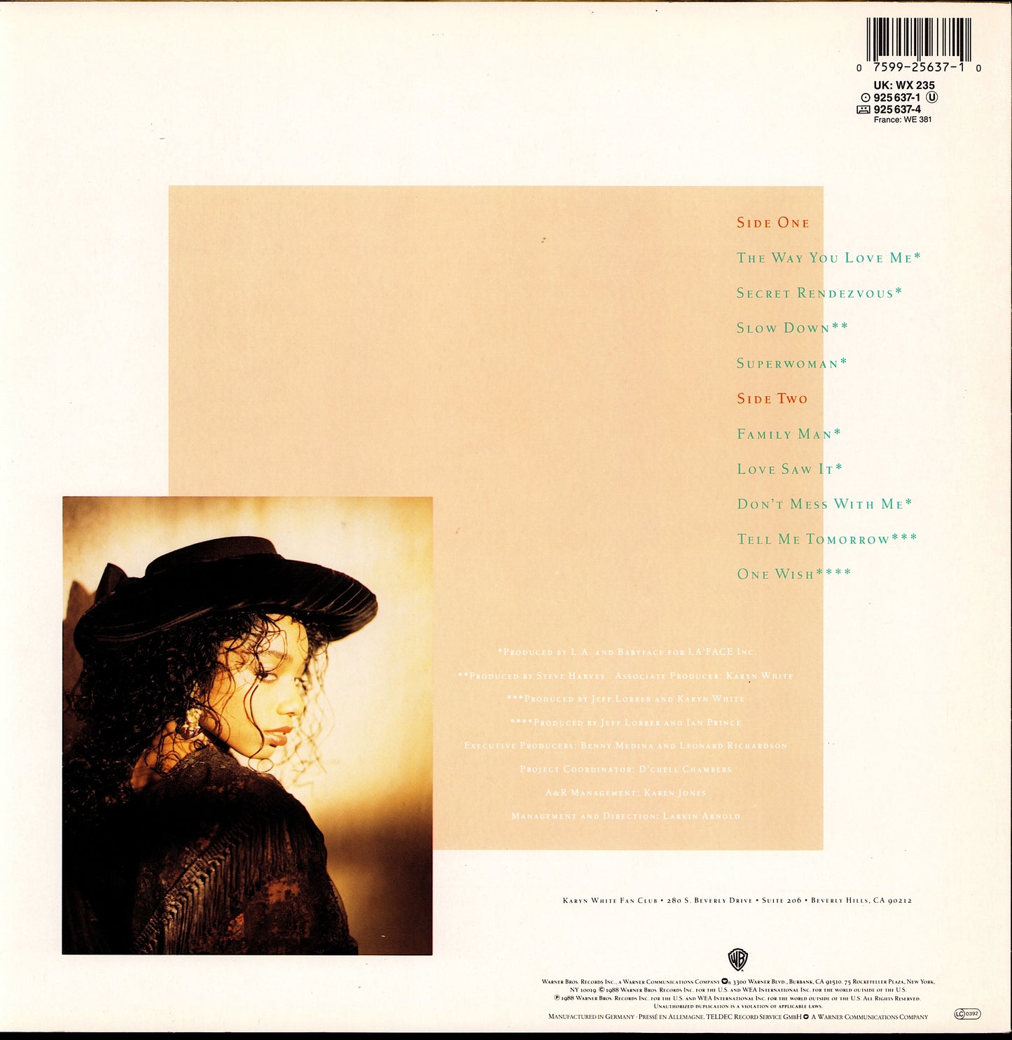 Karyn White - Karyn White Vinyl LP | EU Original | 1988