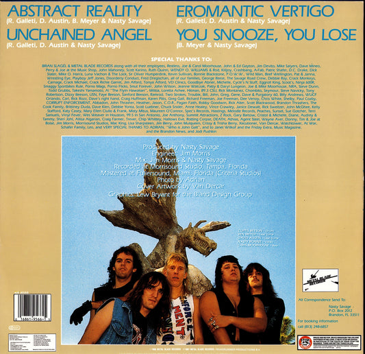 Nasty Savage - Abstract Reality Vinyl 12" EP | Europe Original | 1988