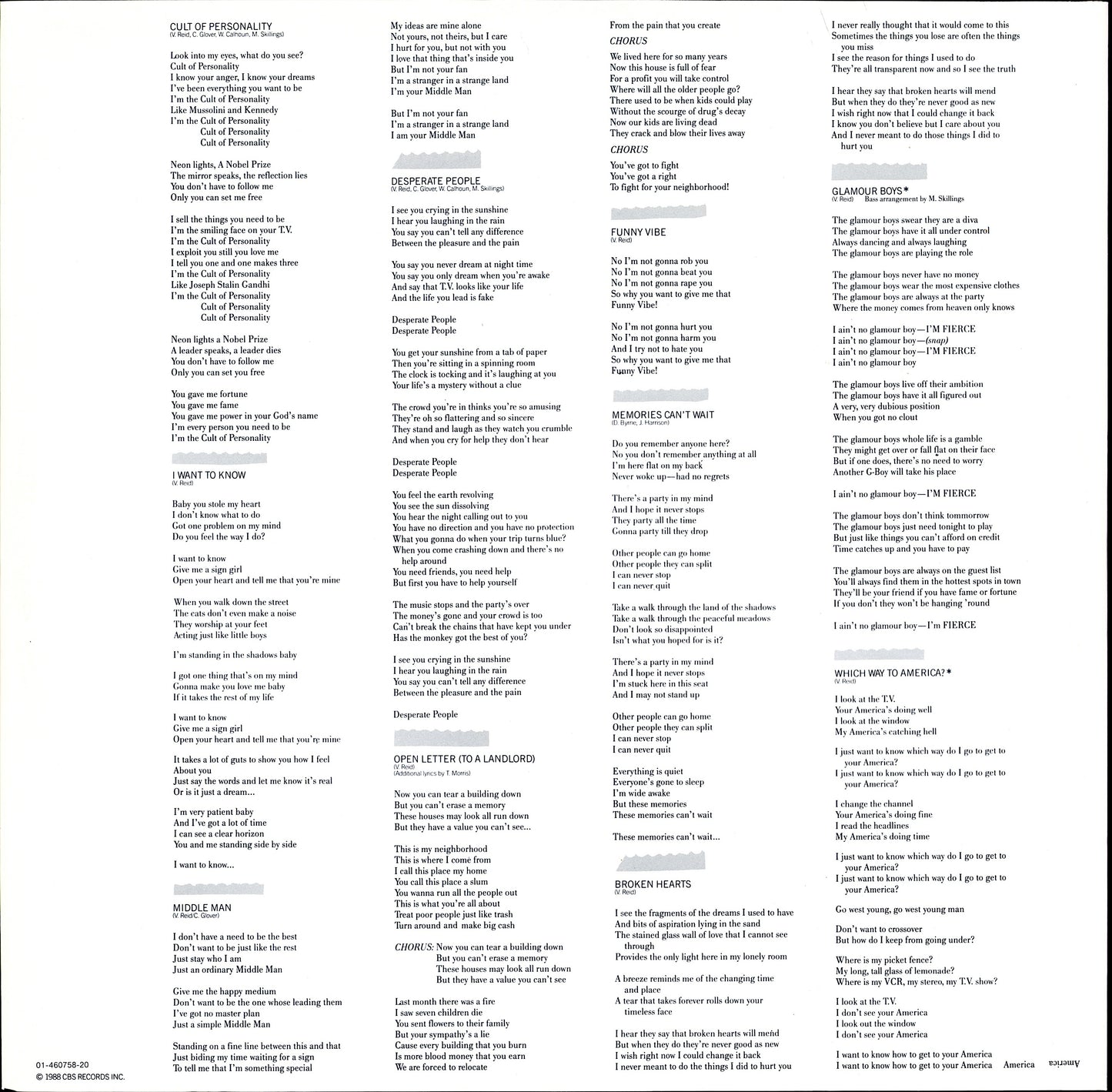 Living Colour ‎- Time's Up Vinyl LP Kopie