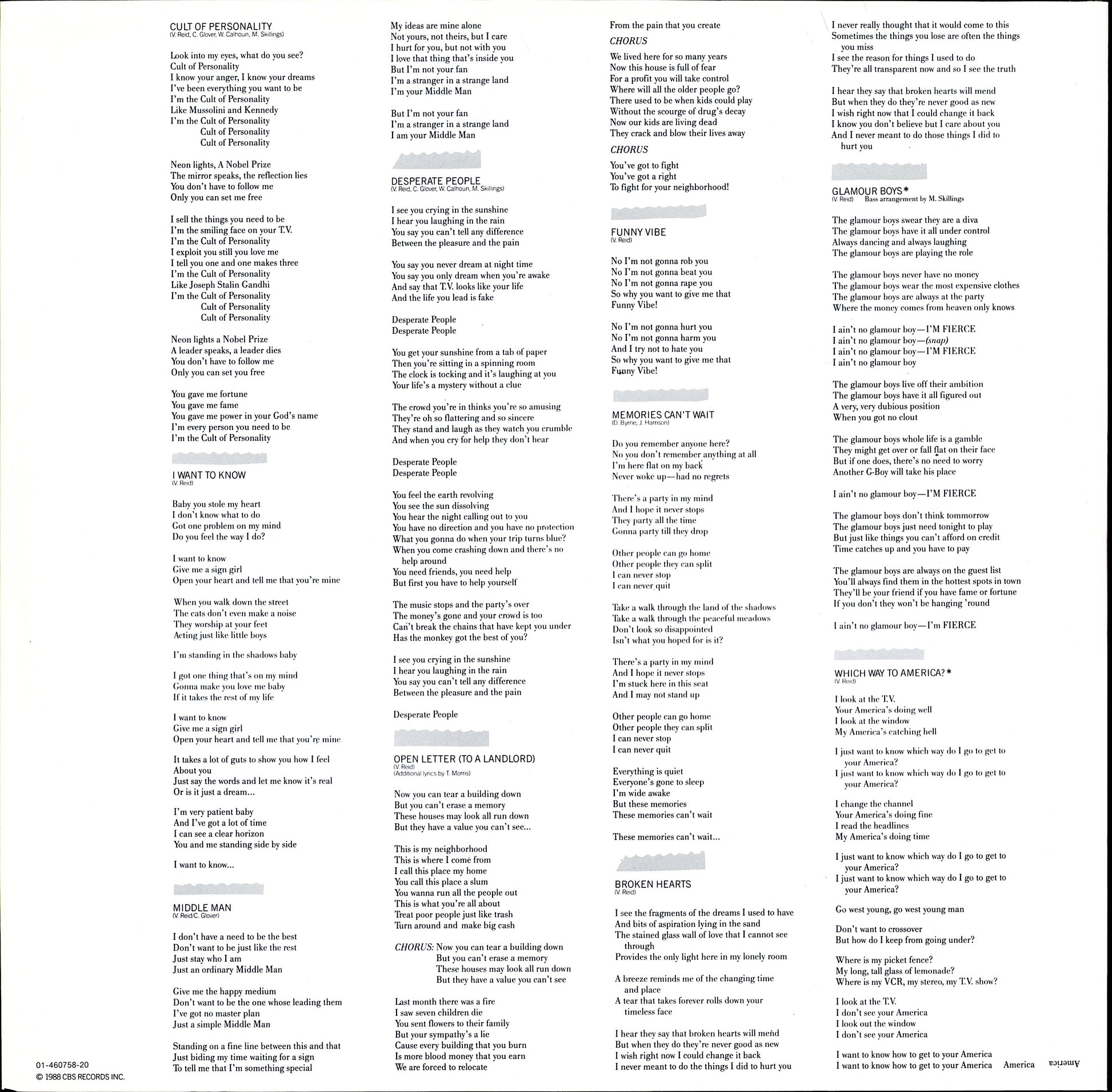 Living Colour ‎- Time's Up Vinyl LP Kopie