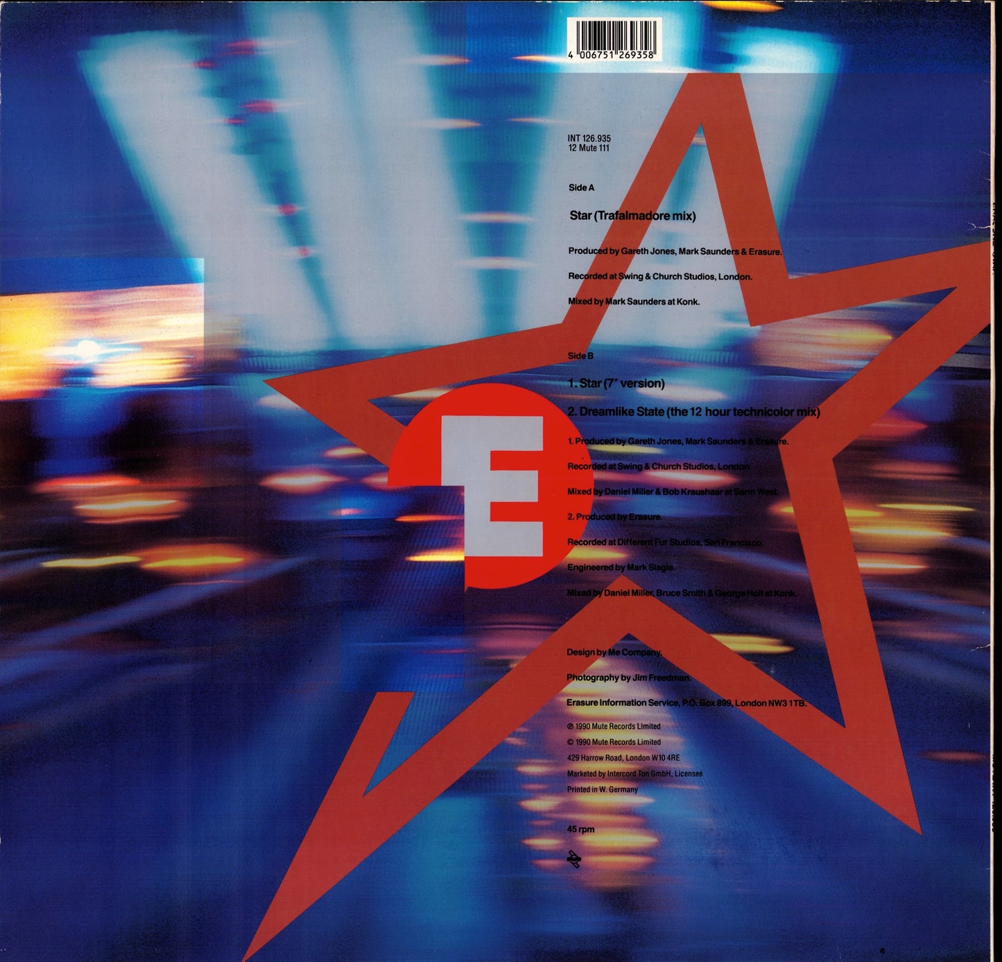 Erasure – Sometimes Vinyl 12" Maxi | DE Original | 1986 Kopie