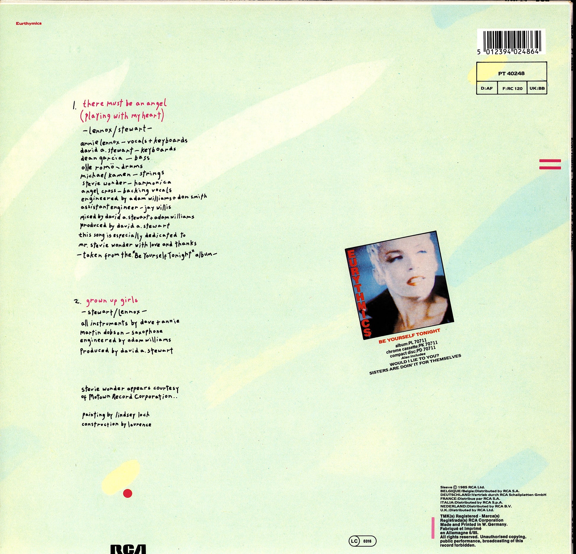 Eurythmics – There Must Be An Angel Playing With My Heart Vinyl 12" Maxi-Single Kopie Kopie