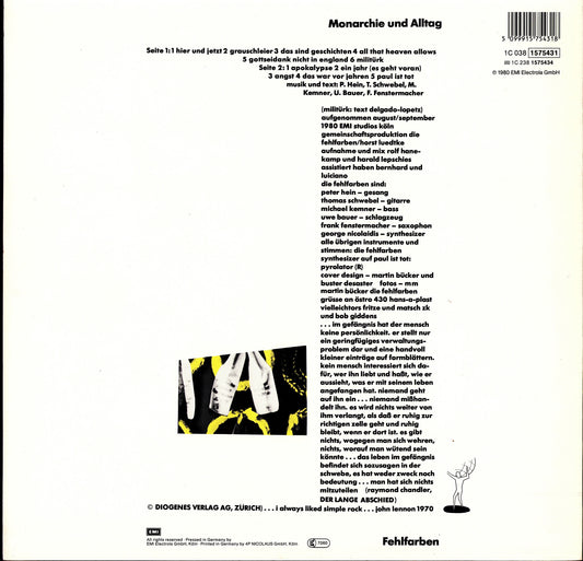 Fehlfarben - Monarchie Und Alltag Vinyl LP | DE Reissue | Blue Labels